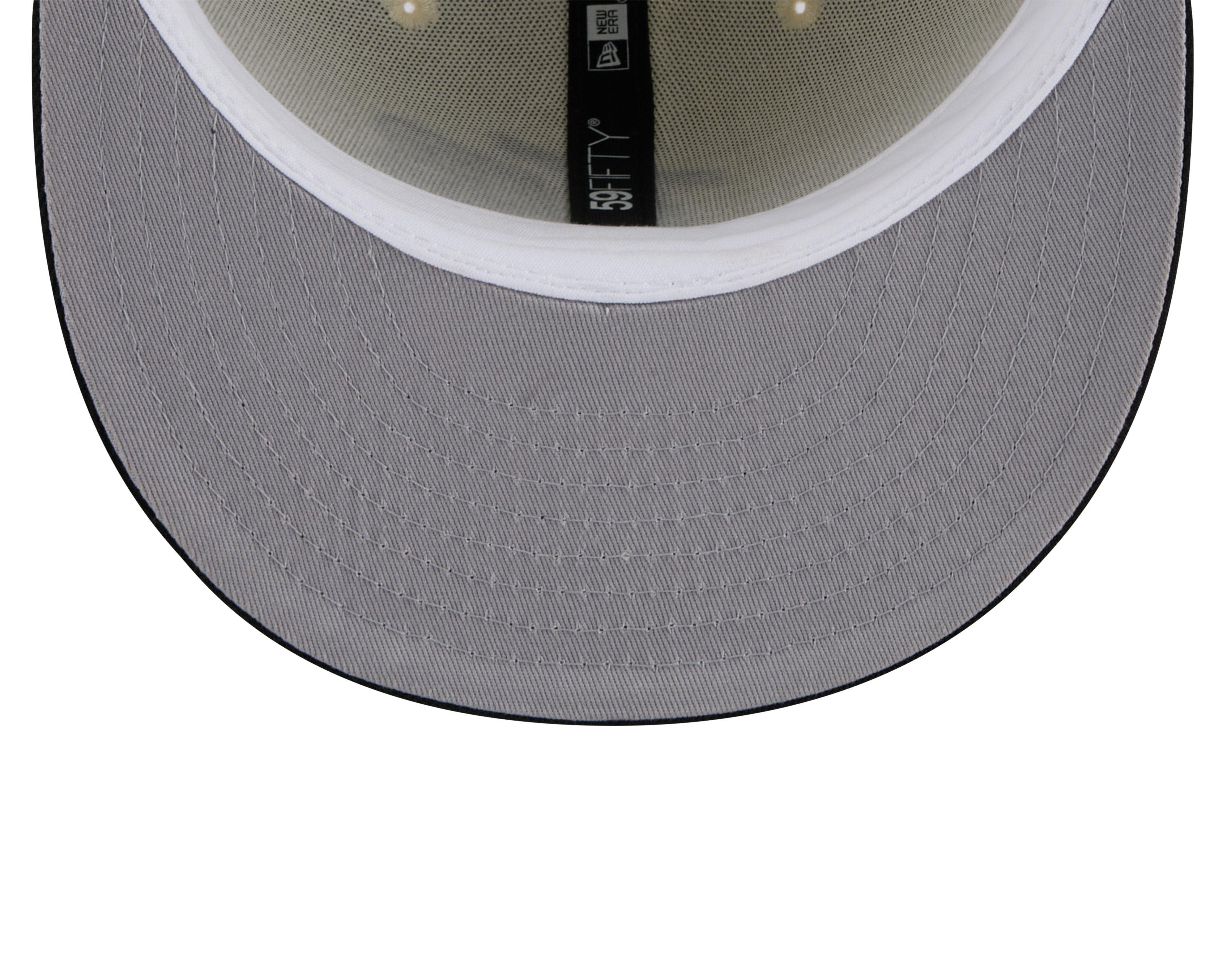 New Era Tampa Bay Rays 59FIFTY Basic 2-Tone Fitted Hat-Cream/Black - WHITE/BLACK Thumbnail View 4
