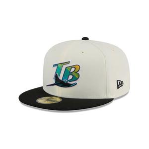 New Era Tampa Bay Rays 59FIFTY Basic 2-Tone Fitted Hat-Cream/Black
