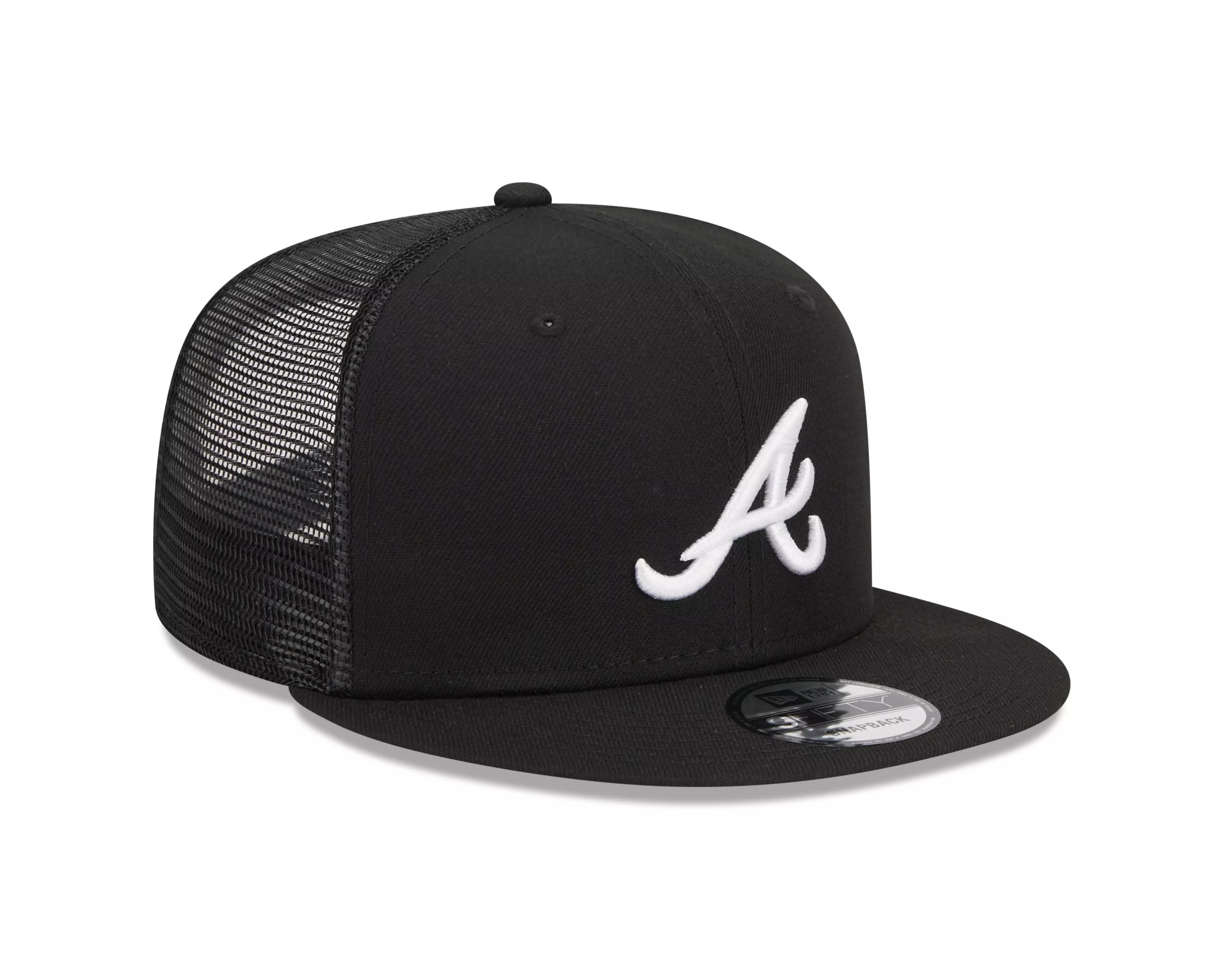 New Era Atlanta Braves 9FIFTY Trucker Snapback-Black/White - BLACK/WHITE