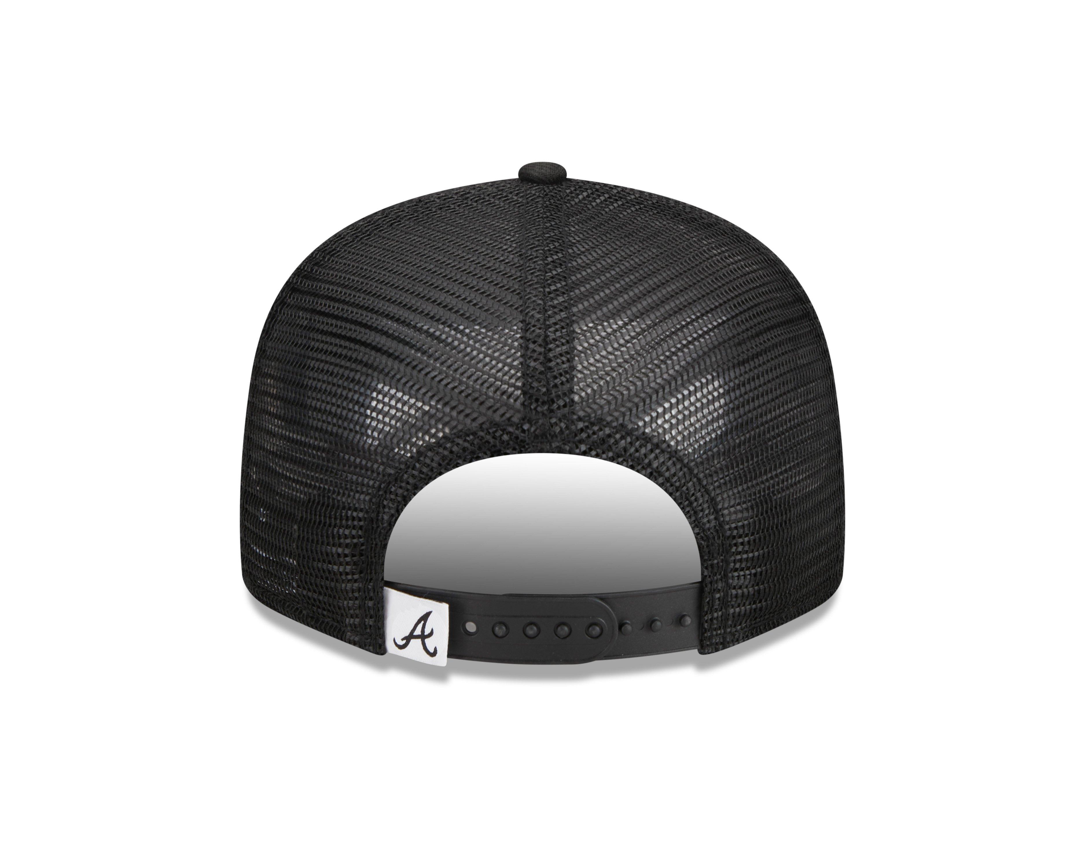 New Era Atlanta Braves 9FIFTY Trucker Snapback-Black/White - BLACK/WHITE Thumbnail View 3