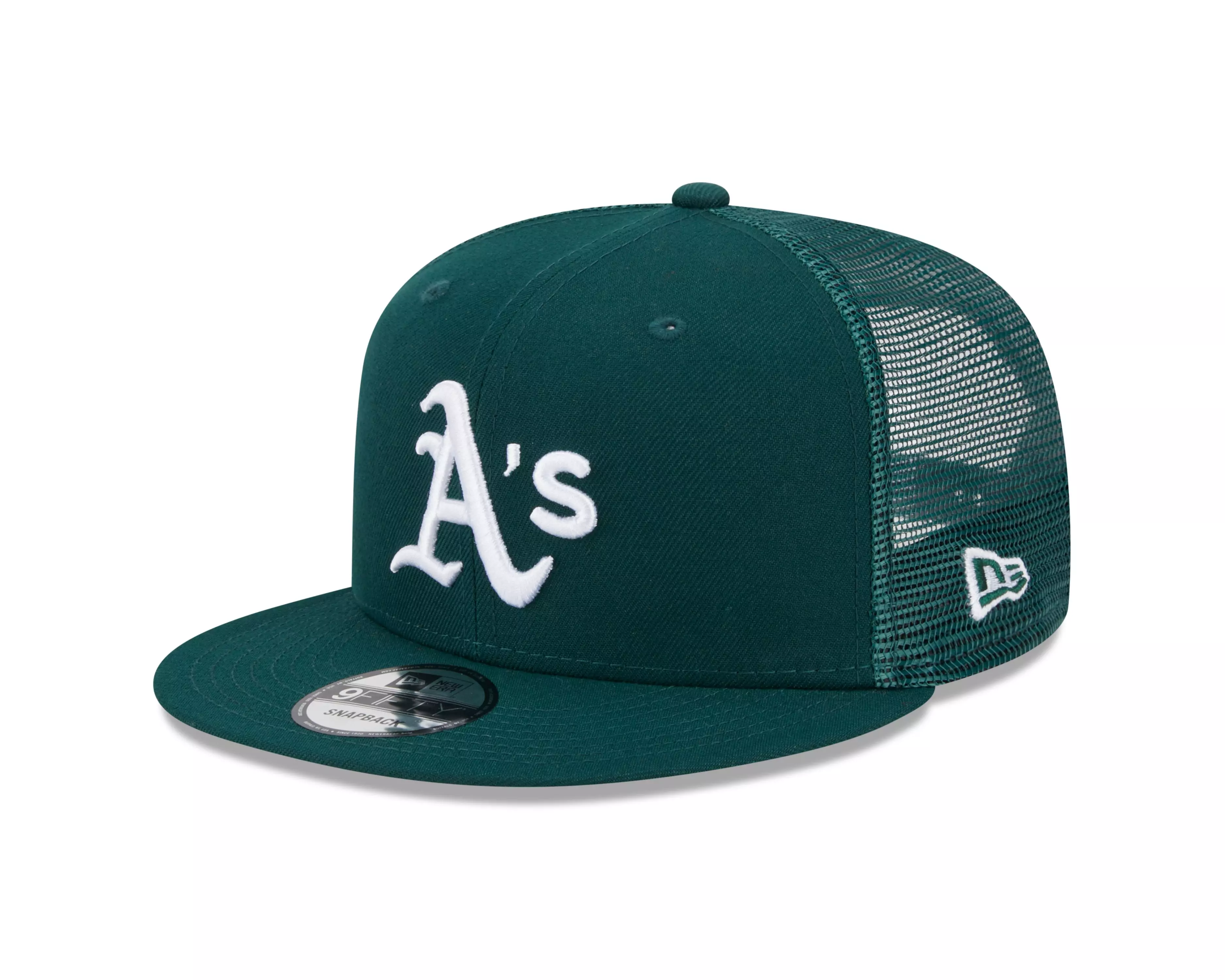 Vintage Oakland A's New Era Medium-Large Trucker Snapback Hat