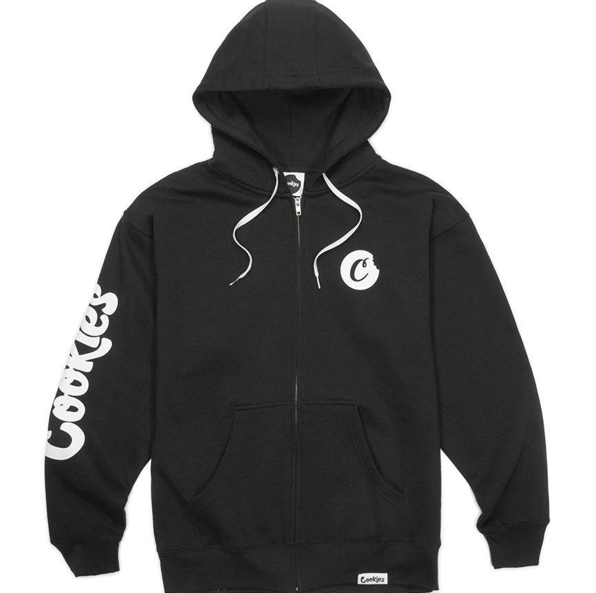 Cookies Men's C Bite Logo Full Zip Hoodie - Black/White - BLACK