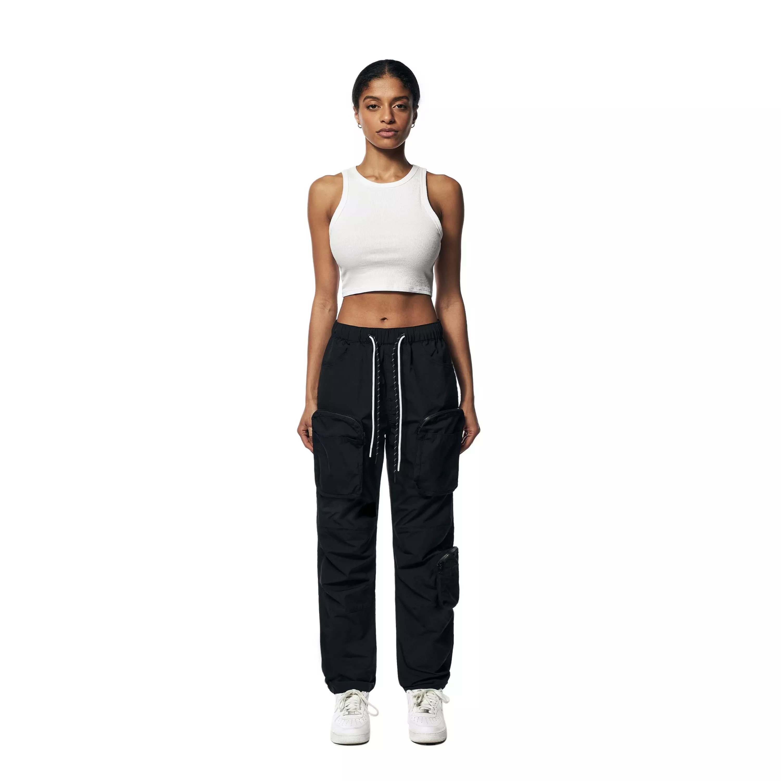 Grindhouse Women's Nylon Cargo Pants - Black - BLACK