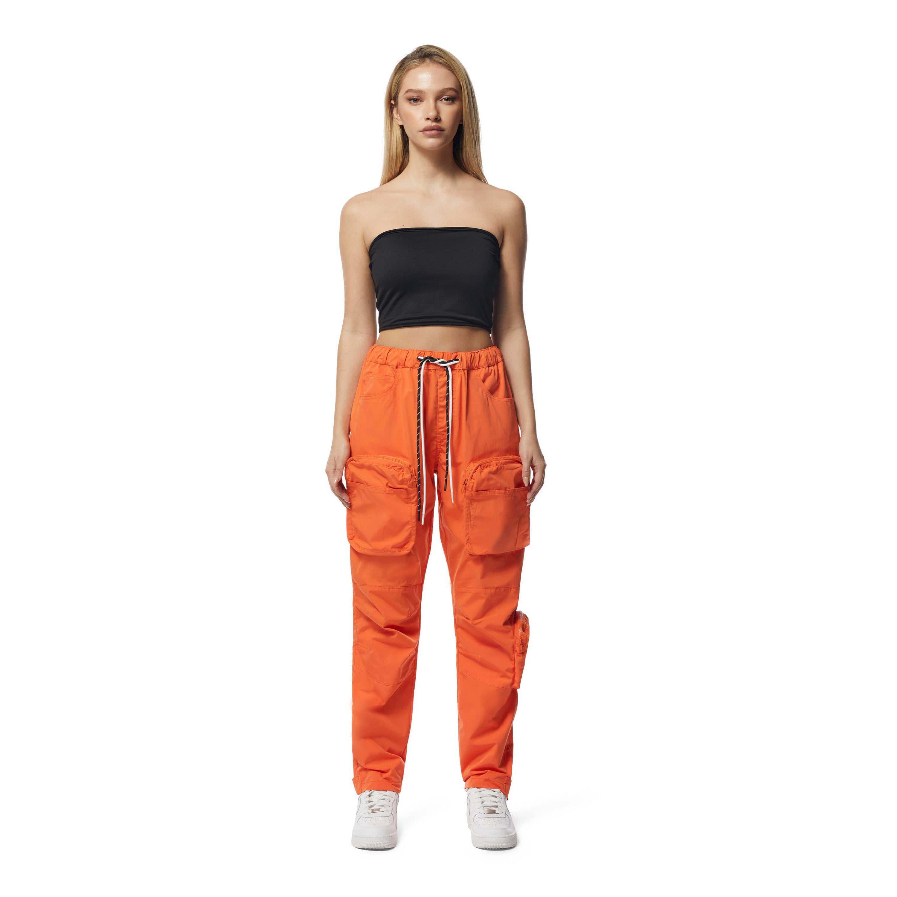 Grindhouse Women's Nylon Cargo Pants - Orange - ORANGE Thumbnail View 1