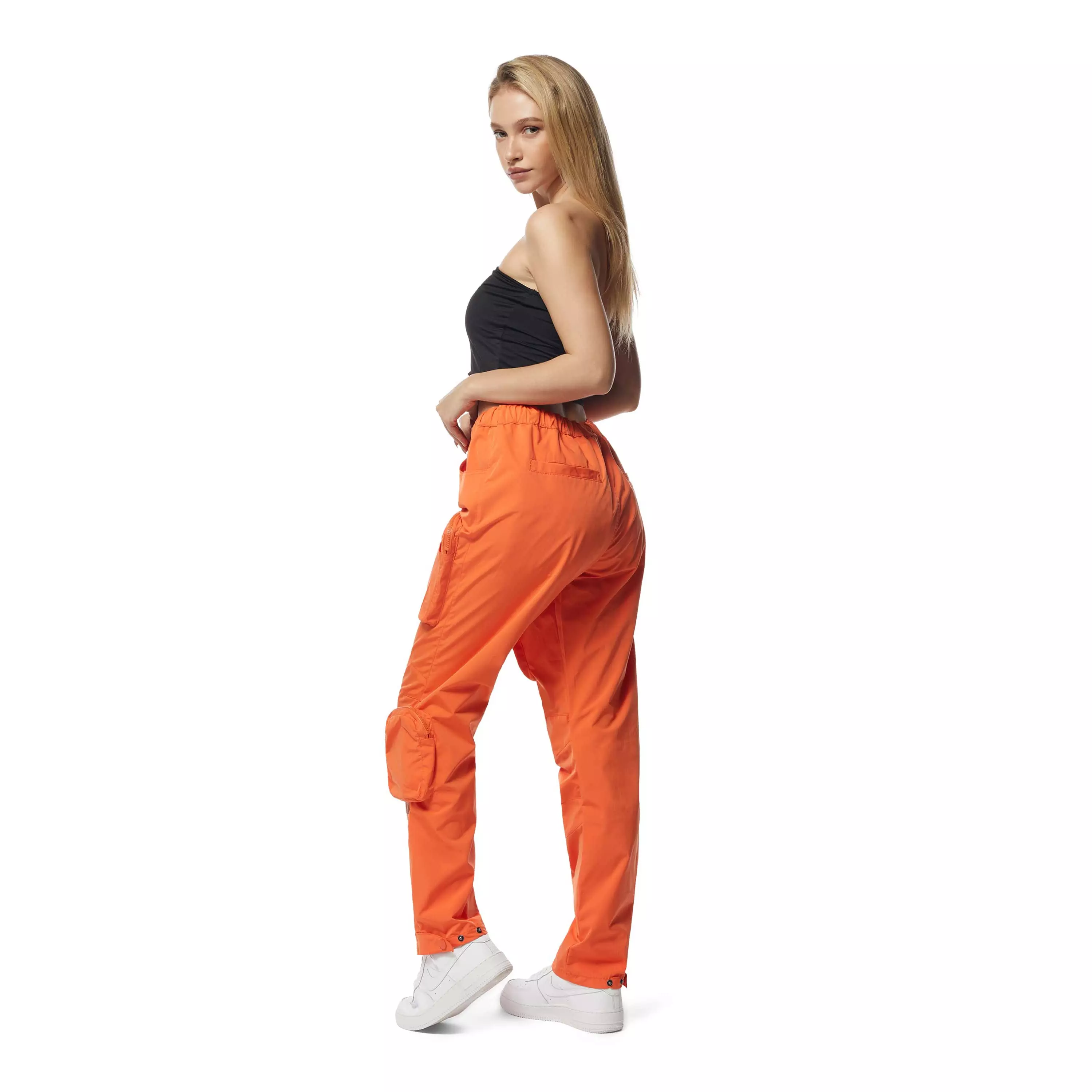 Grindhouse Women's Nylon Cargo Pants - Orange - ORANGE