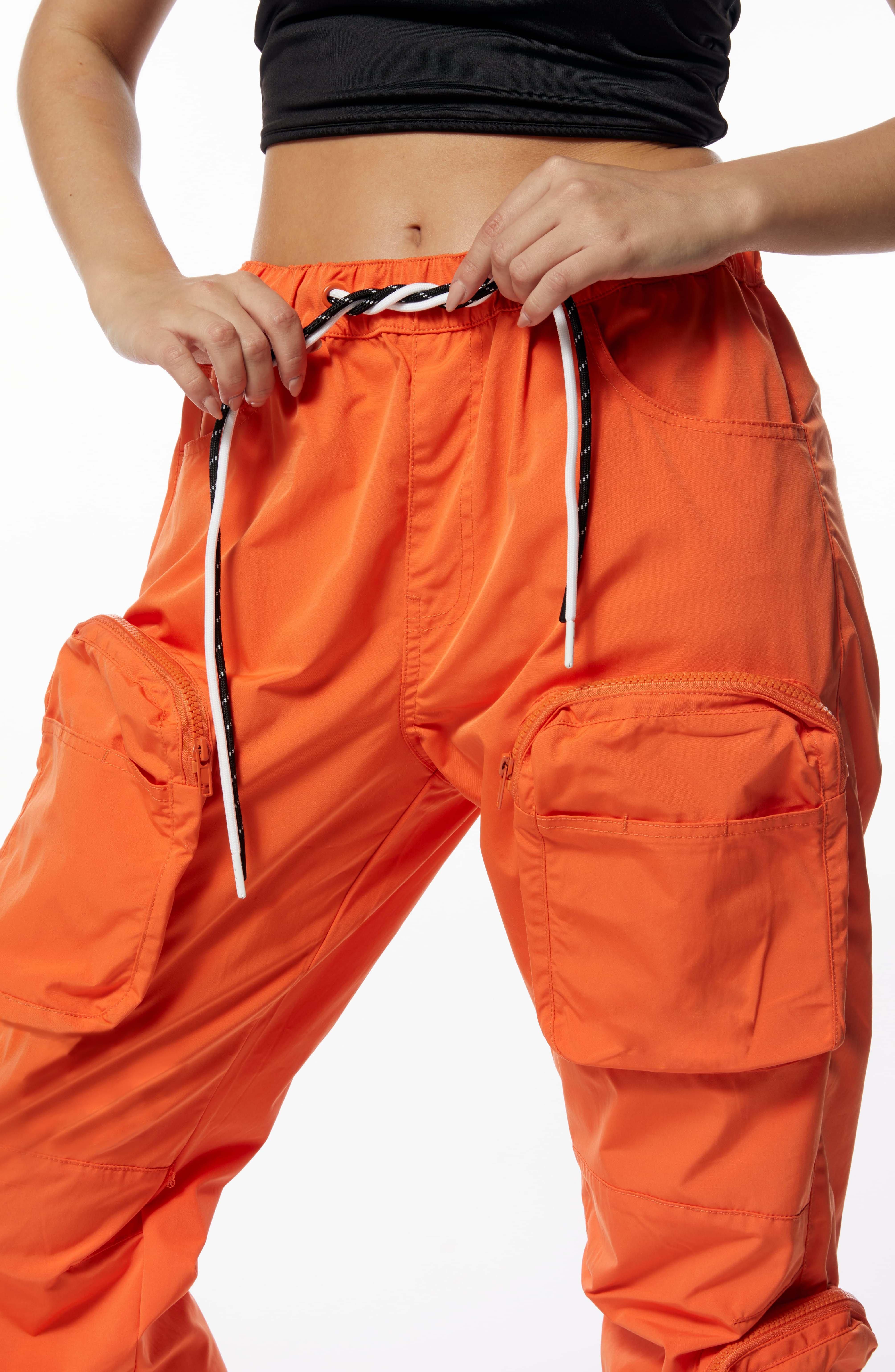 Grindhouse Women's Nylon Cargo Pants - Orange - ORANGE Thumbnail View 4