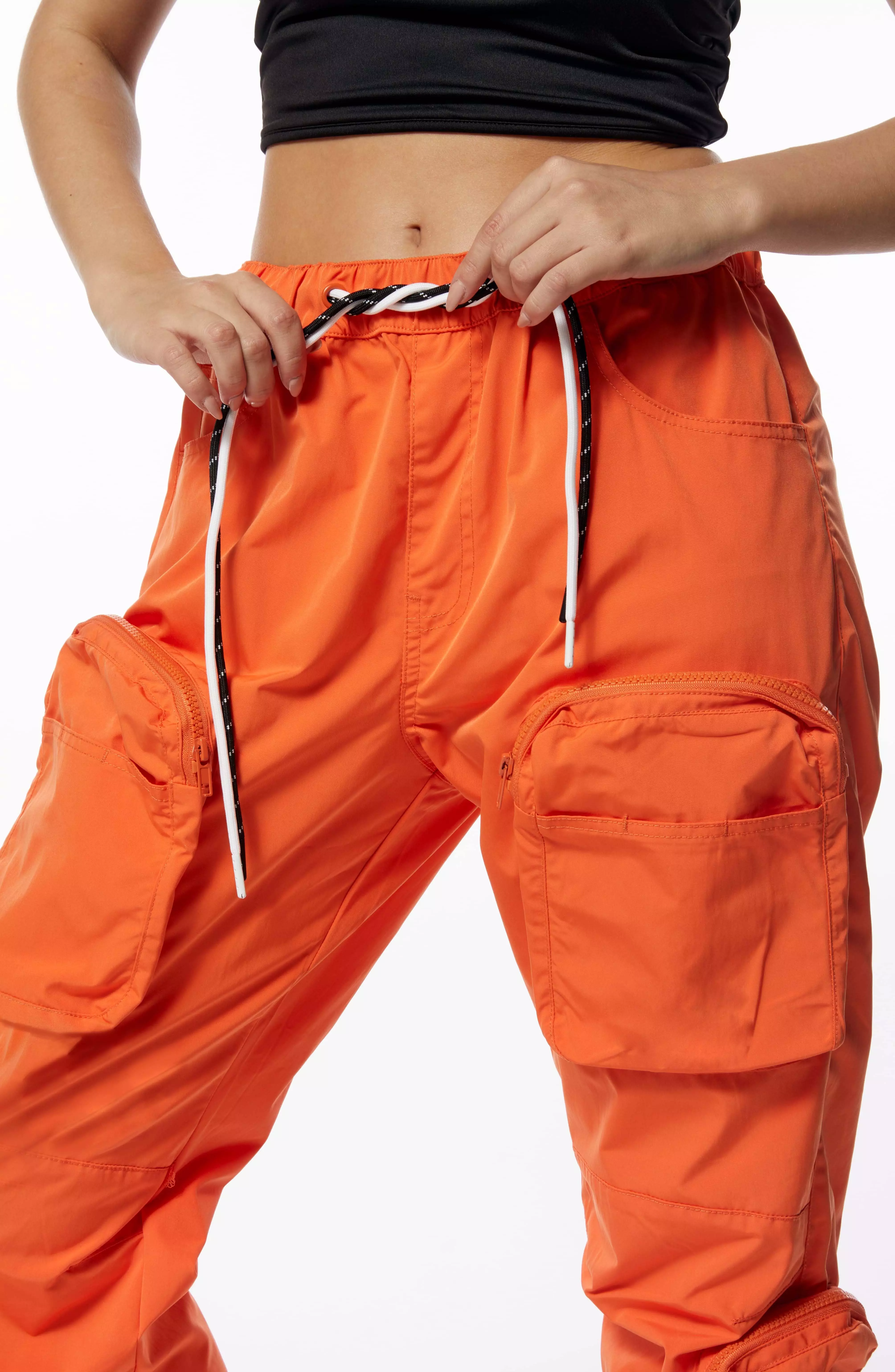 Grindhouse Women's Nylon Cargo Pants - Orange - ORANGE