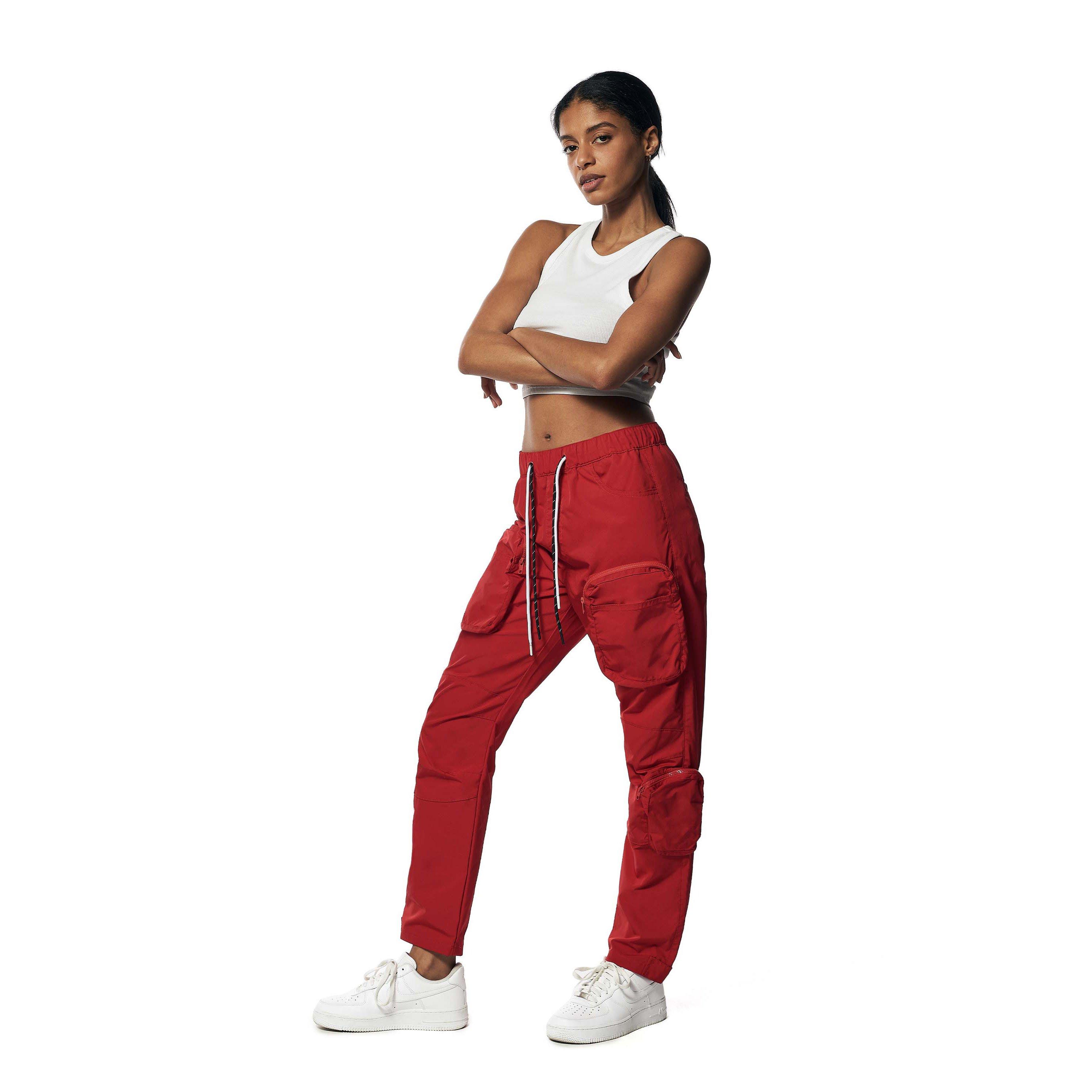 Grindhouse Women's Nylon Cargo Pants - Red - RED