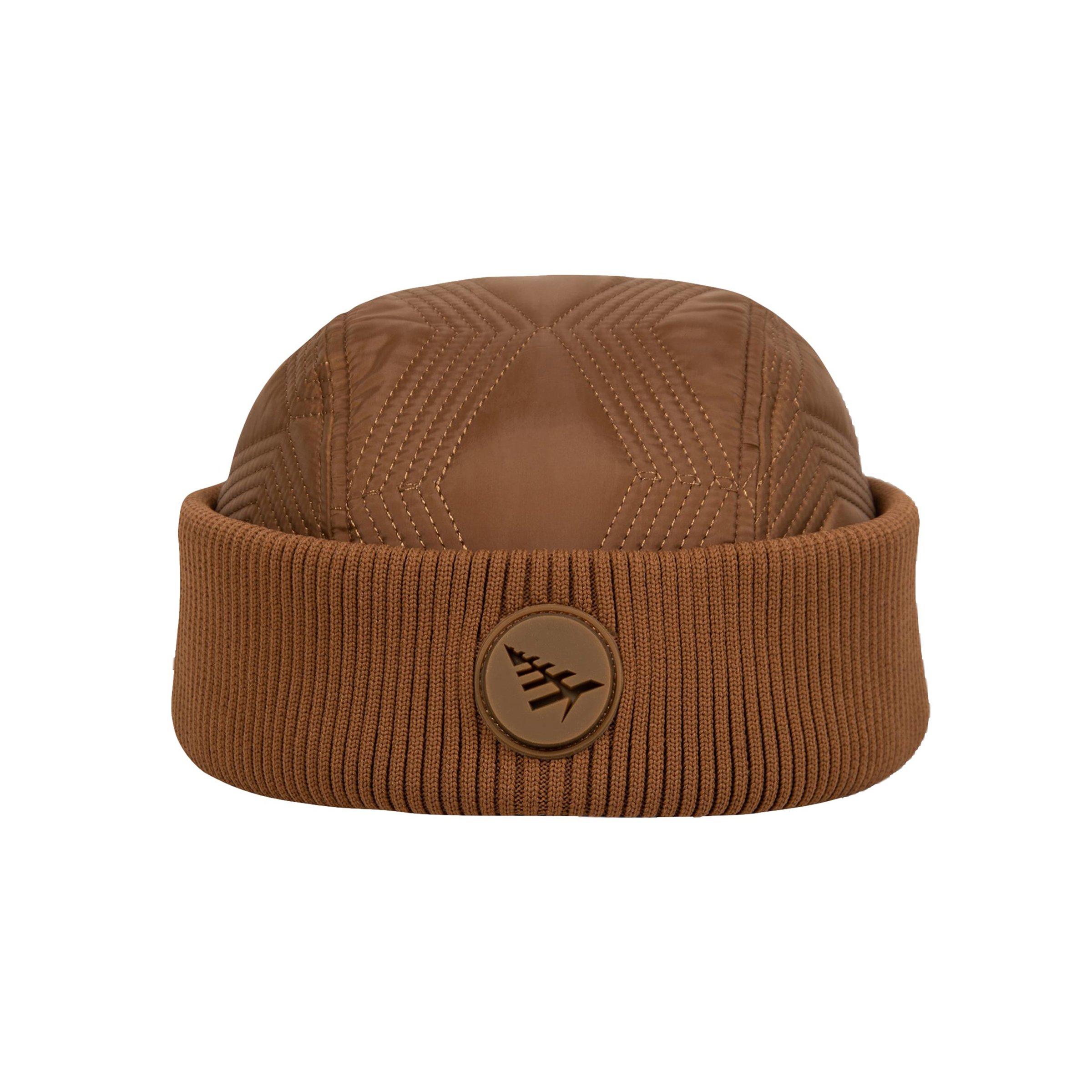 Paper Planes Diamond Quilted Beanie-Brown - BROWN