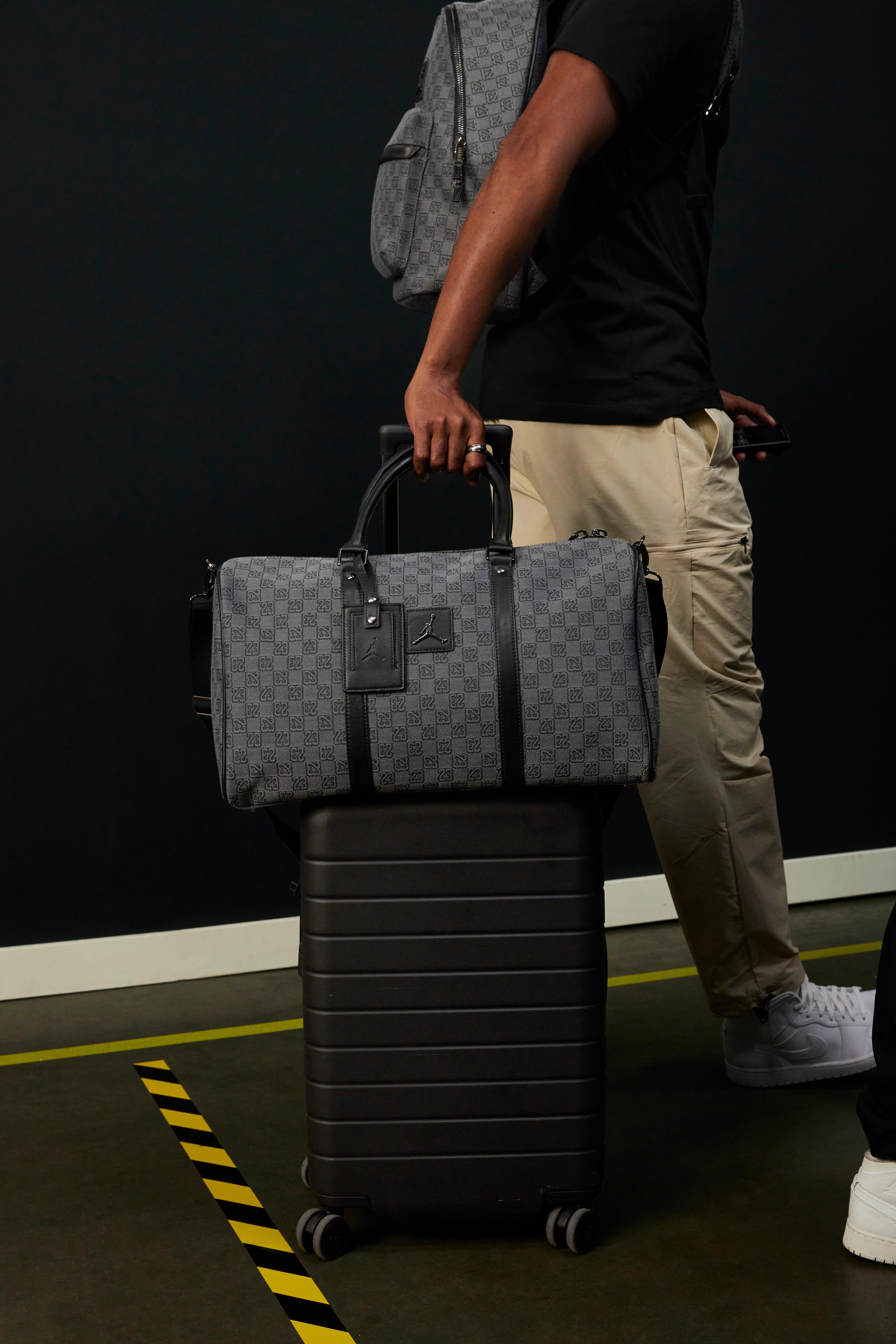 Jordan Monogram Duffle Bag Medium - Black/Grey - BLACK Thumbnail View 13