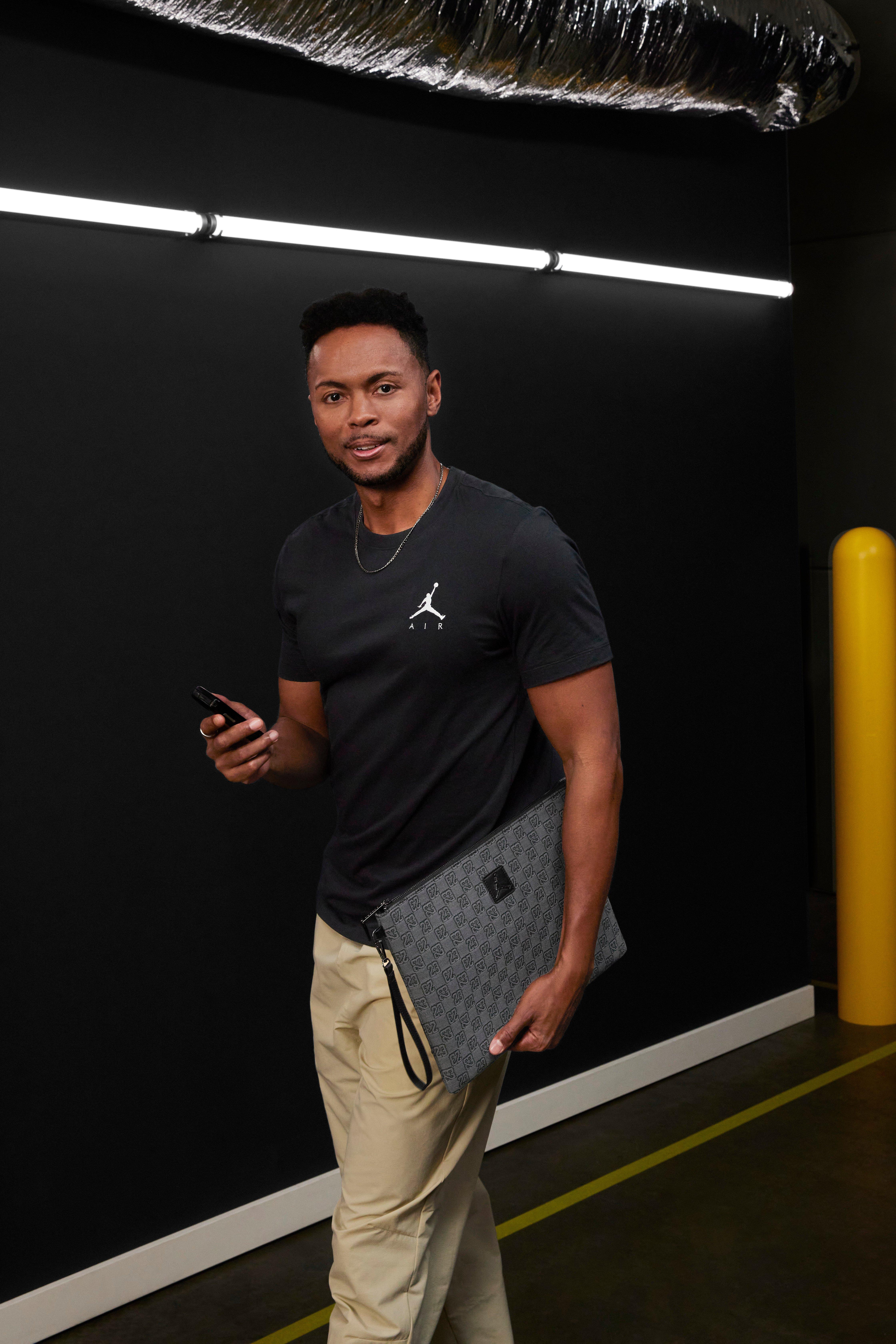 Jordan Monogram Pouch - Black/Grey - BLACK Thumbnail View 6