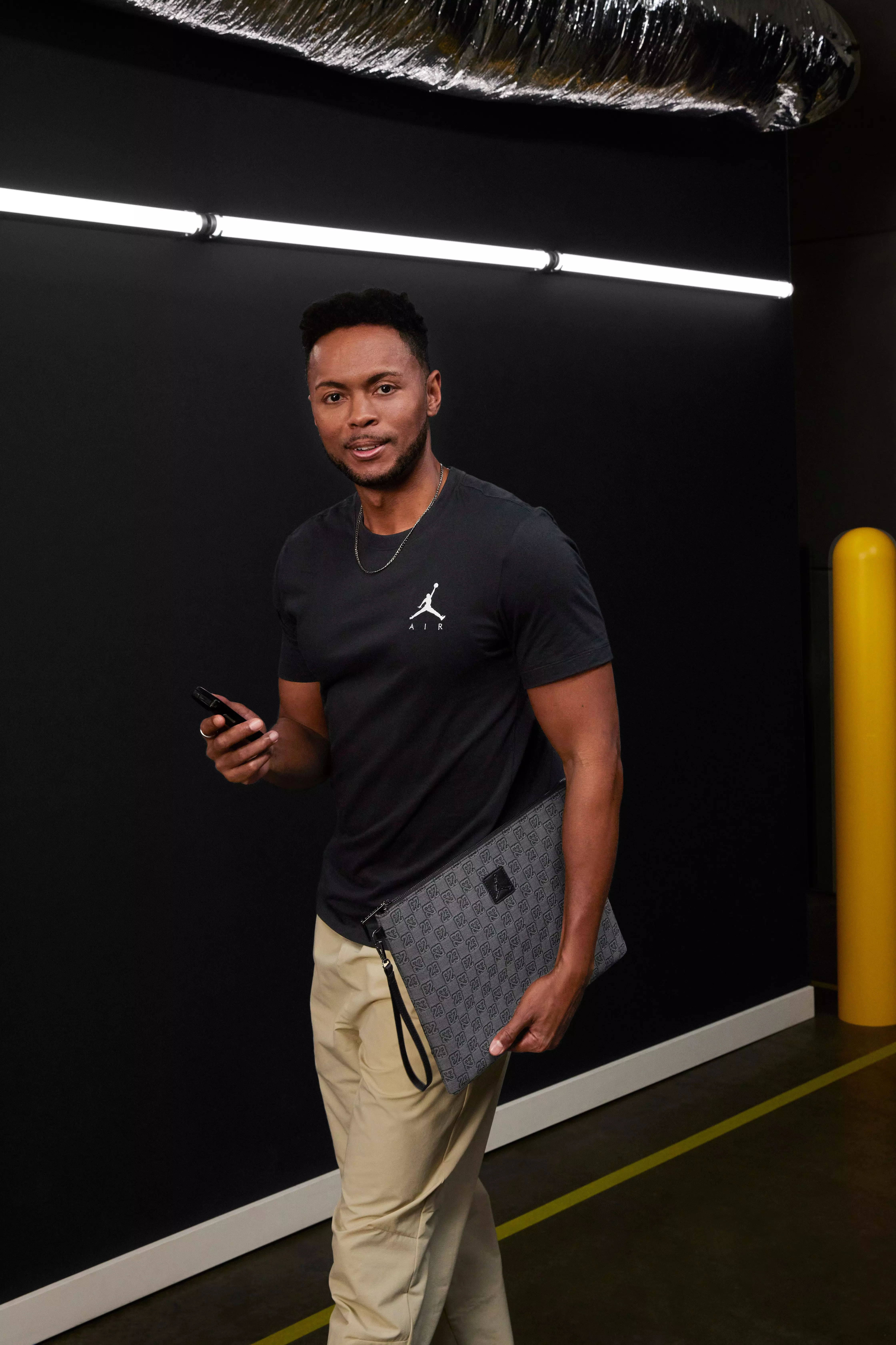 Jordan Monogram Pouch - Black/Grey - BLACK