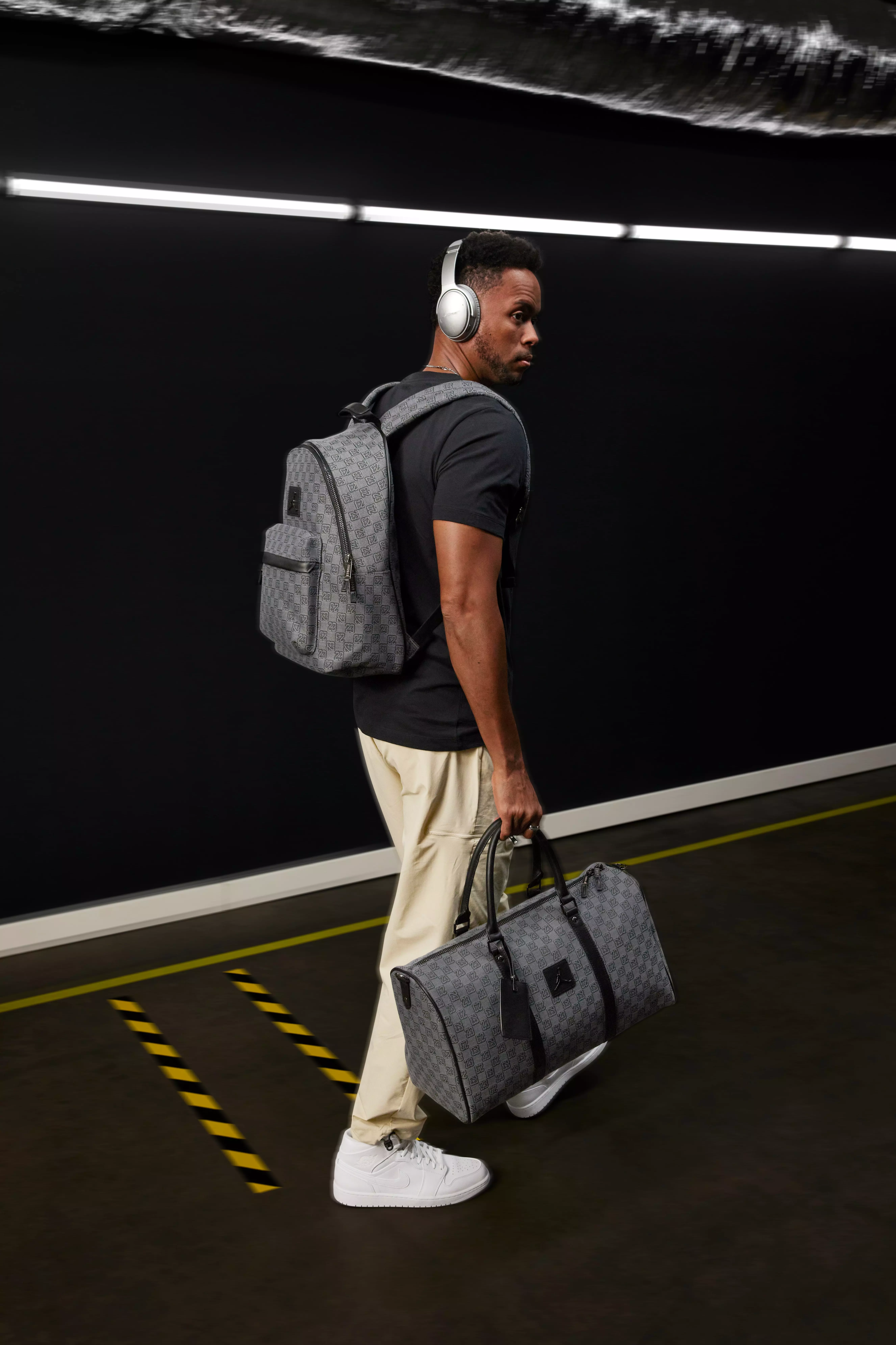 Jordan Monogram Backpack - Grey/Black - GREY/BLACK