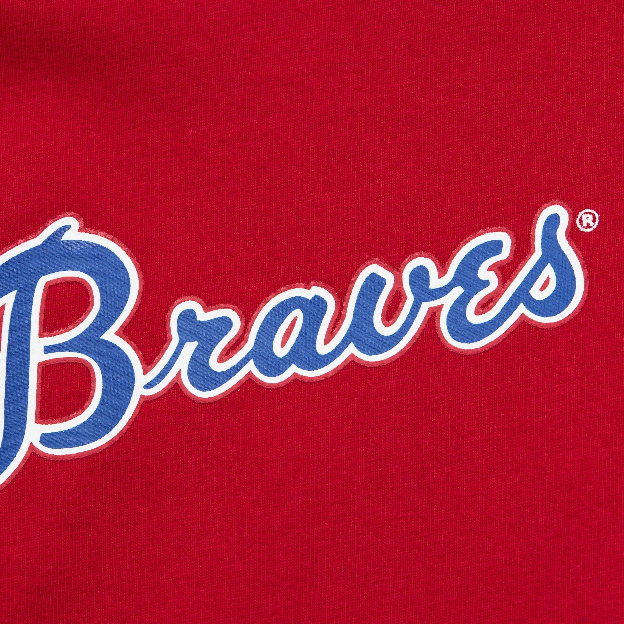 Mitchell & Ness Men's Atlanta Braves Hometown Vintage Logo Short Sleeve Shirt  -  Red - RED Thumbnail View 4