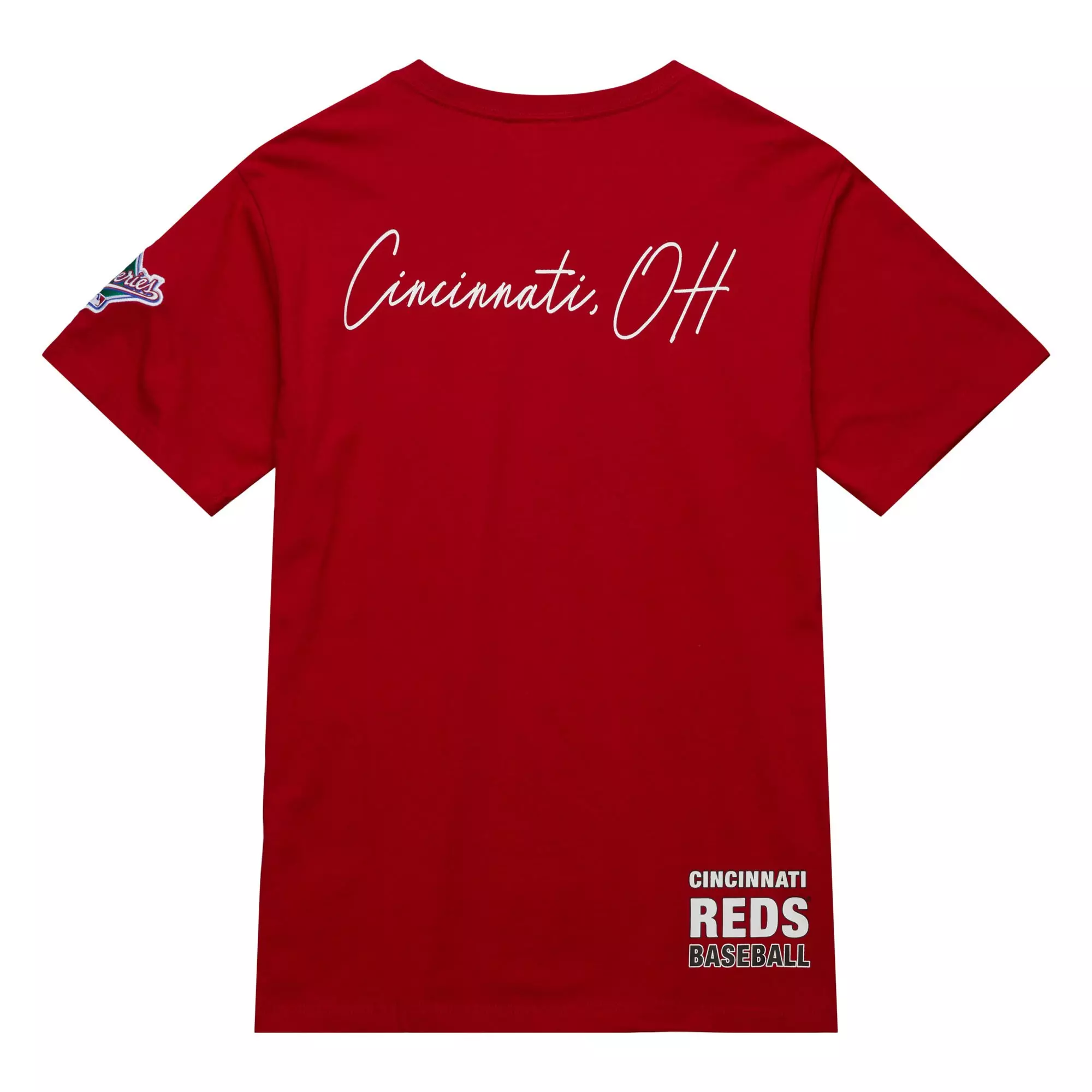 Mitchell & Ness Men's Cincinnati Reds Hometown Vintage Logo Short Sleeve Shirt - Red - RED