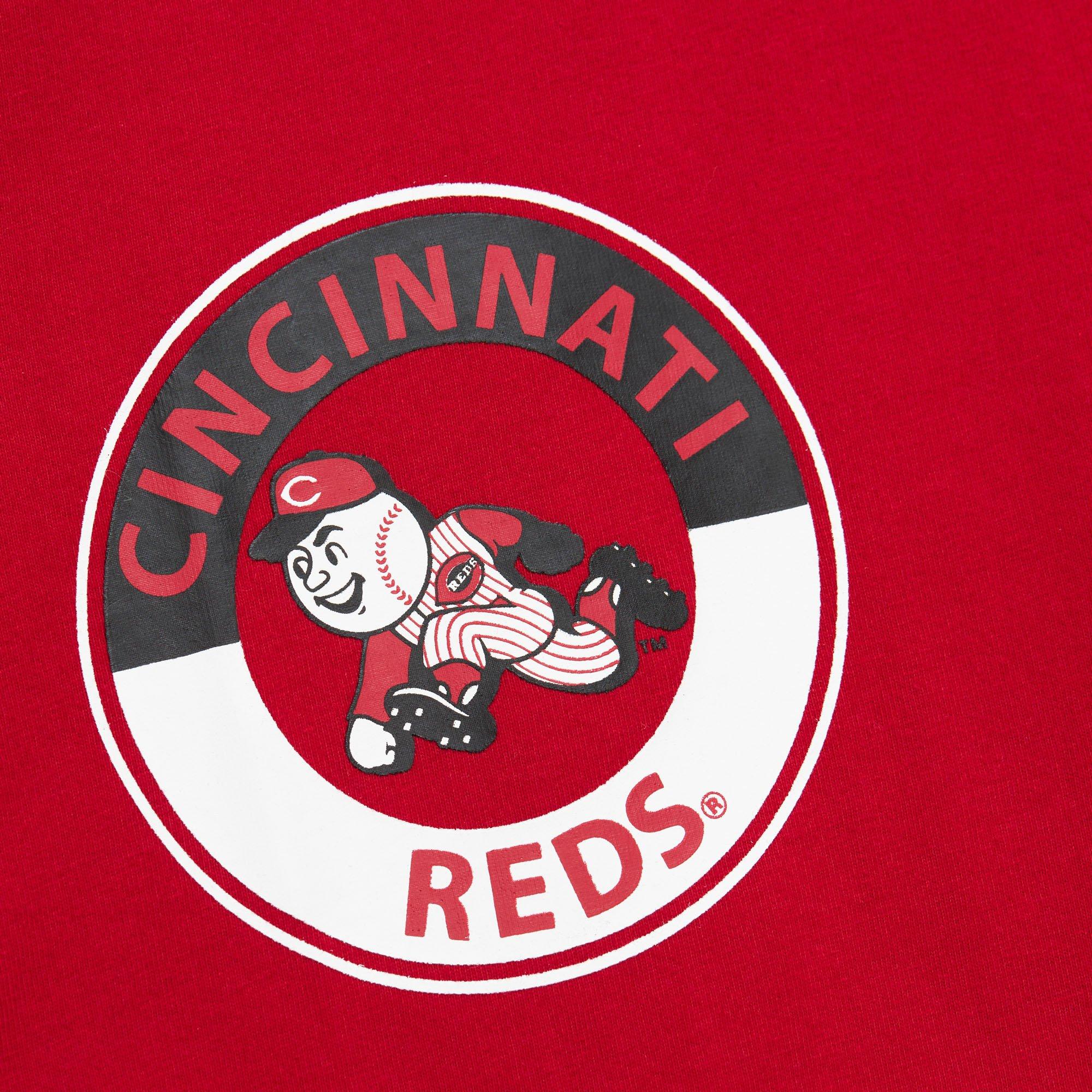 Mitchell & Ness Men's Cincinnati Reds Hometown Vintage Logo Short Sleeve Shirt - Red - RED Thumbnail View 3