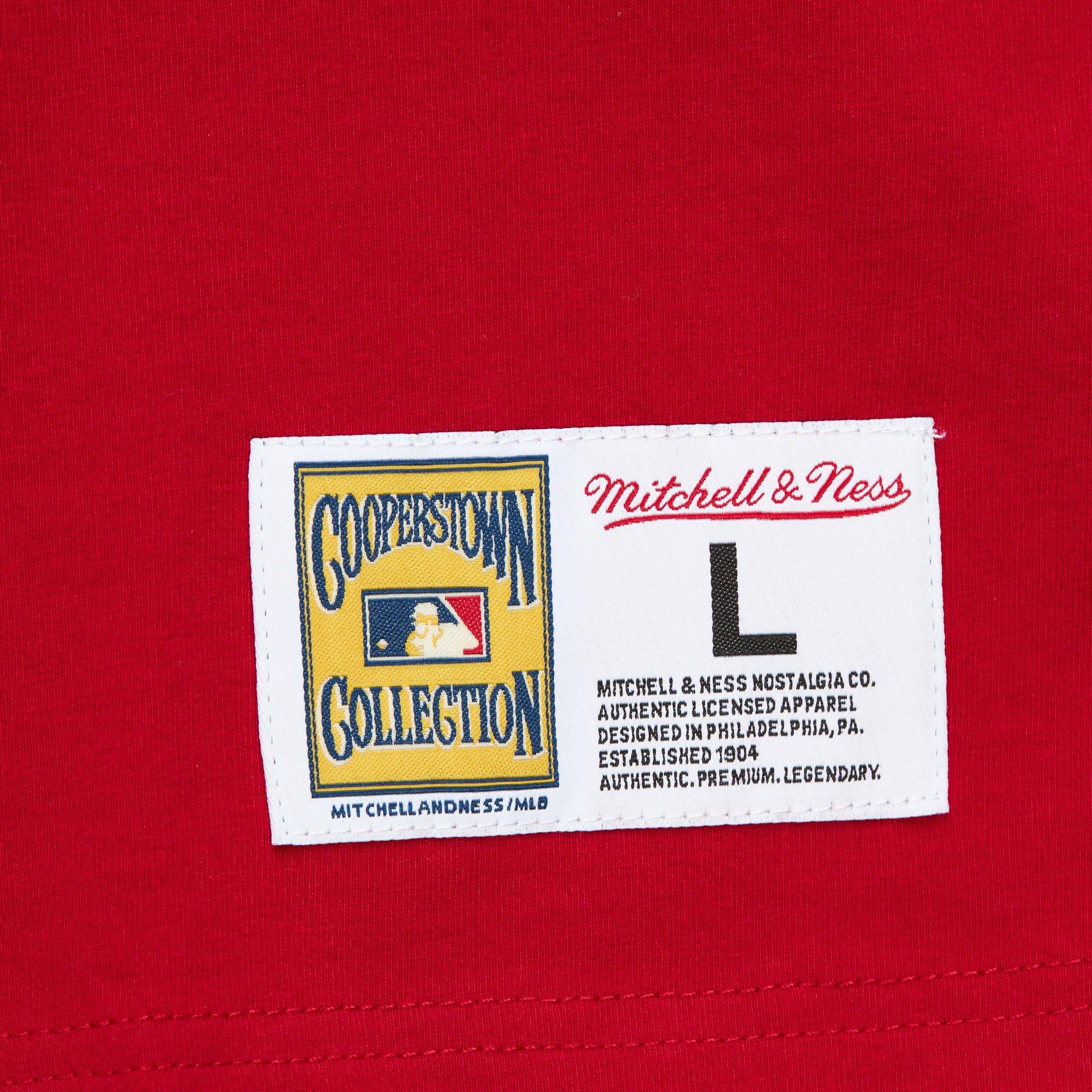 Mitchell & Ness Men's Cincinnati Reds Hometown Vintage Logo Short Sleeve Shirt - Red - RED Thumbnail View 5