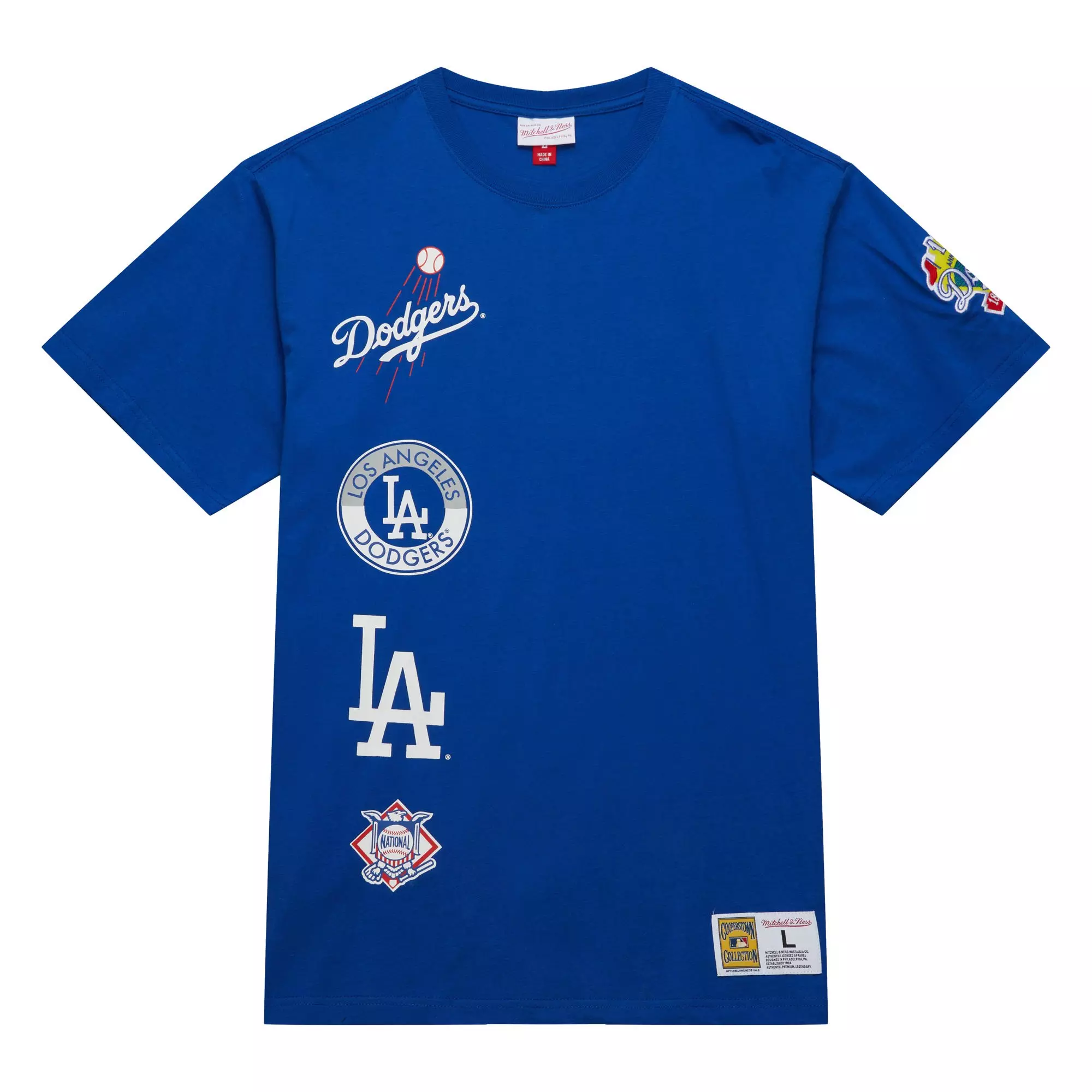 Mitchell & Ness Men's Los Angeles Dodgers Hometown Vintage Logo Short Sleeve Shirt - Royal - ROYAL