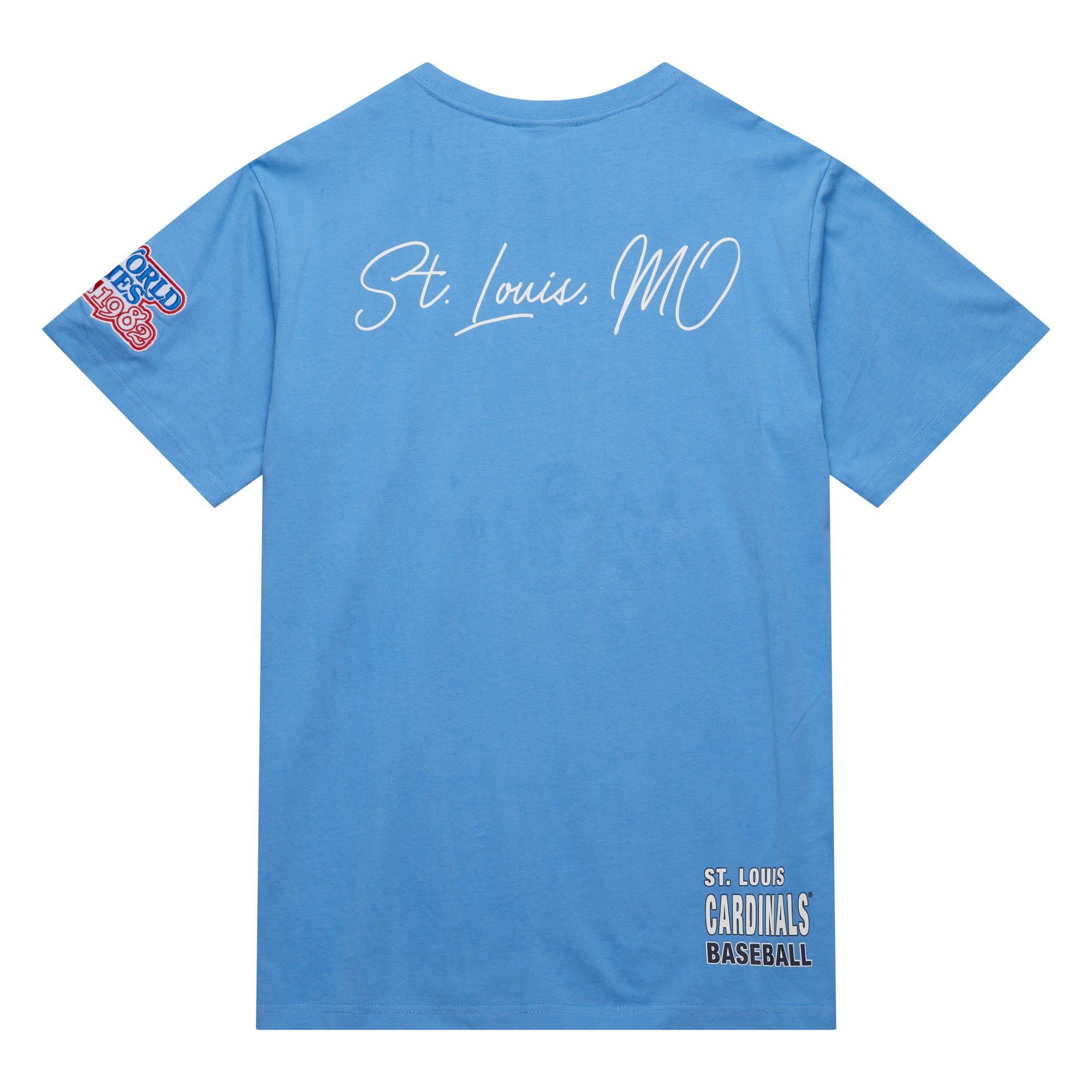 Mitchell & Ness Men's St. Louis Cardinals Hometown Vintage Logo Short Sleeve Shirt - Light Blue - LIGHT BLUE Thumbnail View 2