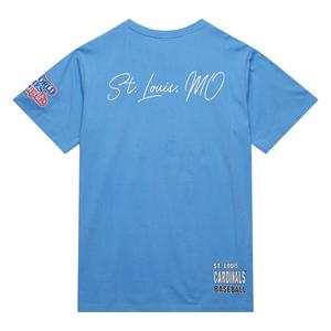 Mitchell & Ness Men's St. Louis Cardinals Hometown Vintage Logo Short Sleeve Shirt - Light Blue