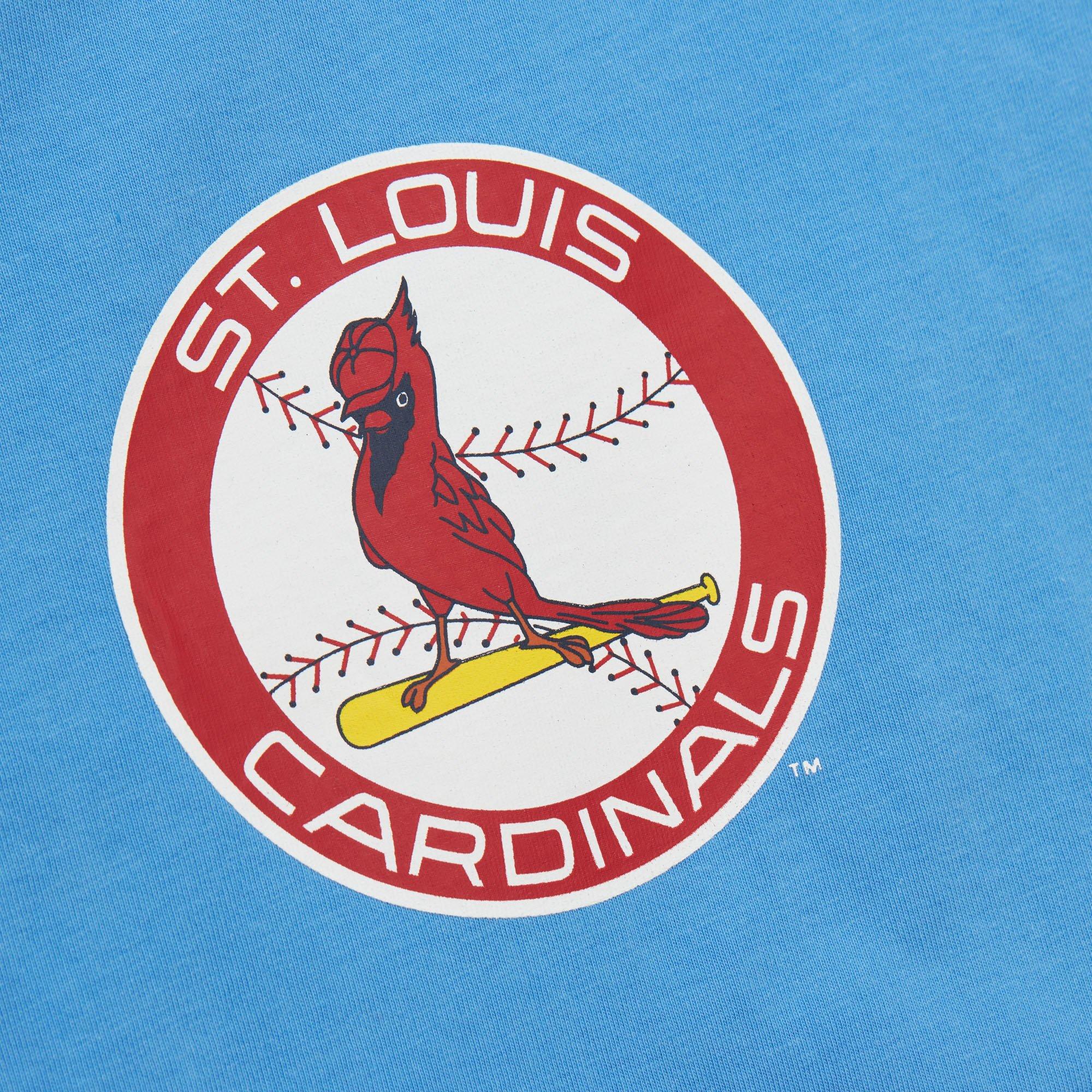 Mitchell & Ness Men's St. Louis Cardinals Hometown Vintage Logo Short Sleeve Shirt - Light Blue - LIGHT BLUE Thumbnail View 3