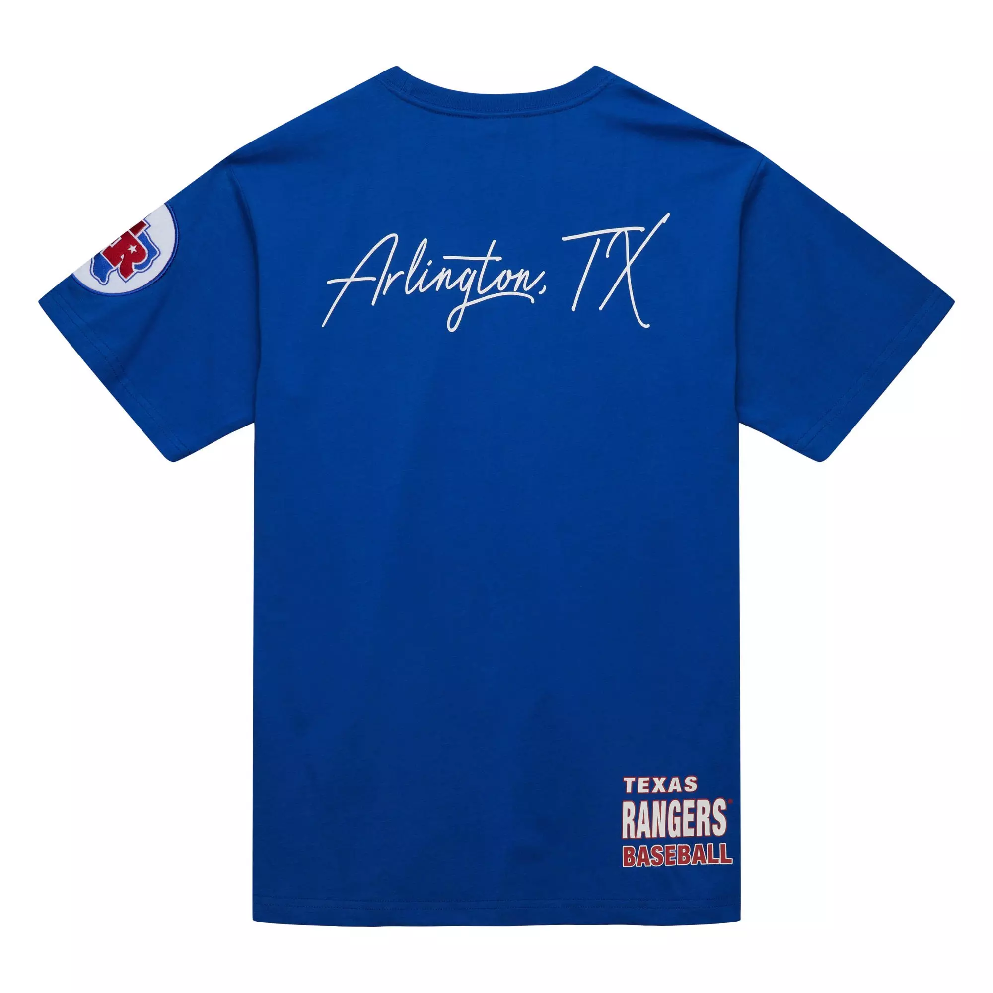 Mitchell & Ness Men's Texas Rangers Hometown Vintage Logo Short Sleeve Shirt  -  Royal - ROYAL