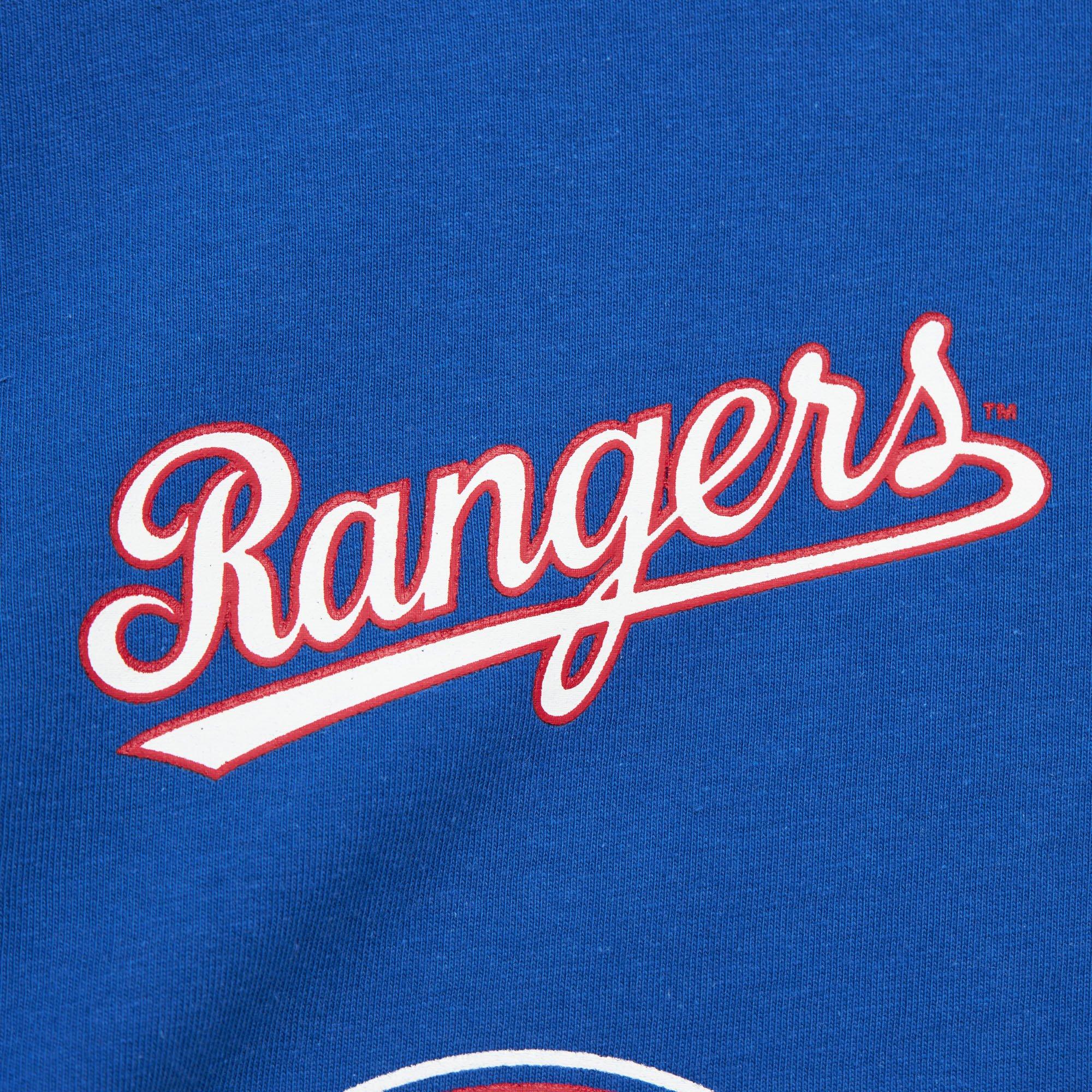Mitchell & Ness Men's Texas Rangers Hometown Vintage Logo Short Sleeve Shirt - Royal - ROYAL Thumbnail View 3