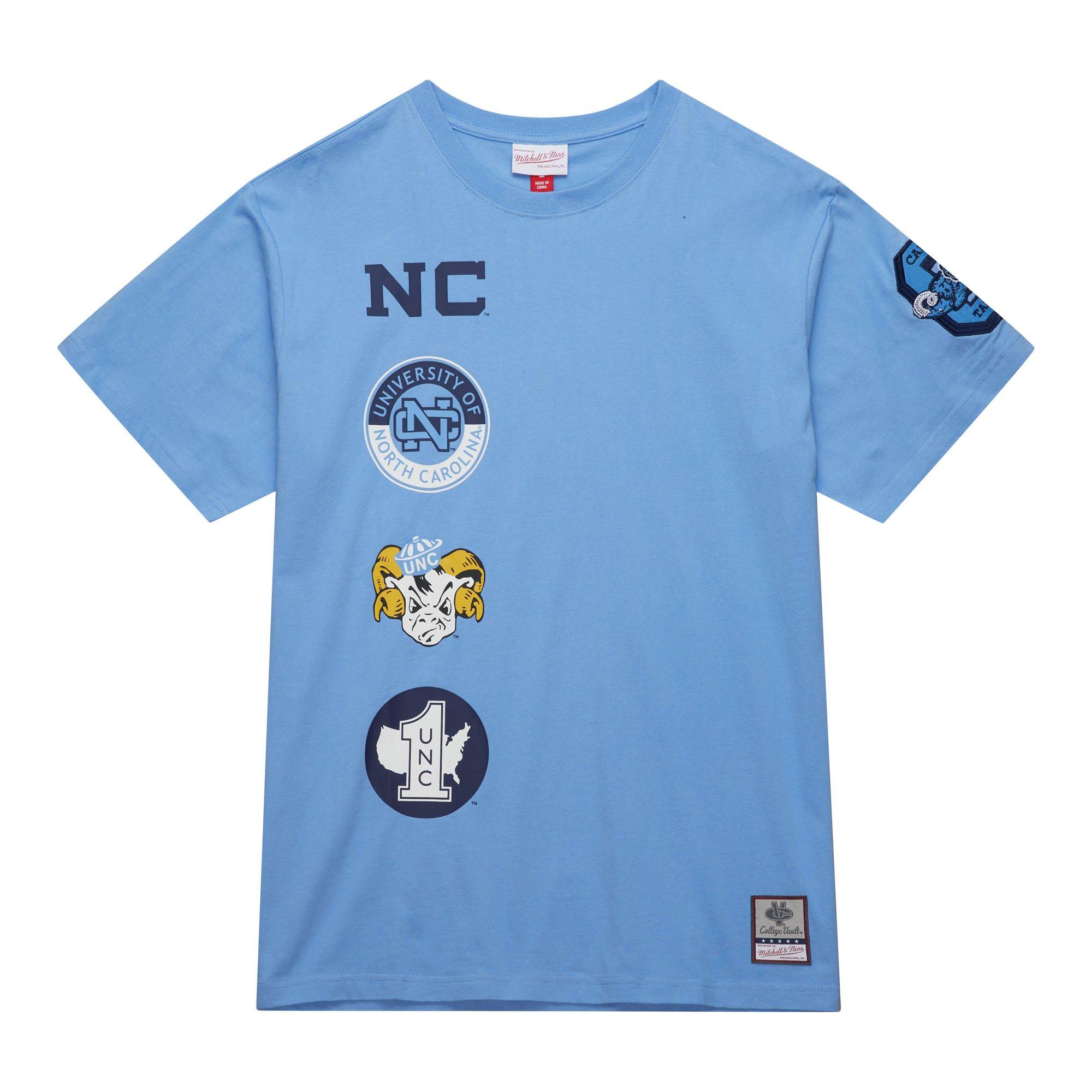 Mitchell & Ness Men's North Carolina Tar Heels Hometown Vintage Logo Short Sleeve Shirt - Light Blue - LIGHT BLUE Thumbnail View 1