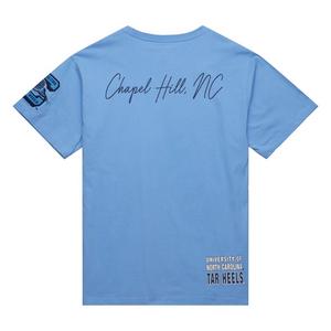 Mitchell & Ness Men's North Carolina Tar Heels Hometown Vintage Logo Short Sleeve Shirt - Light Blue