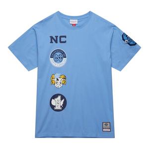 Mitchell & Ness Men's North Carolina Tar Heels Hometown Vintage Logo Short Sleeve Shirt - Light Blue