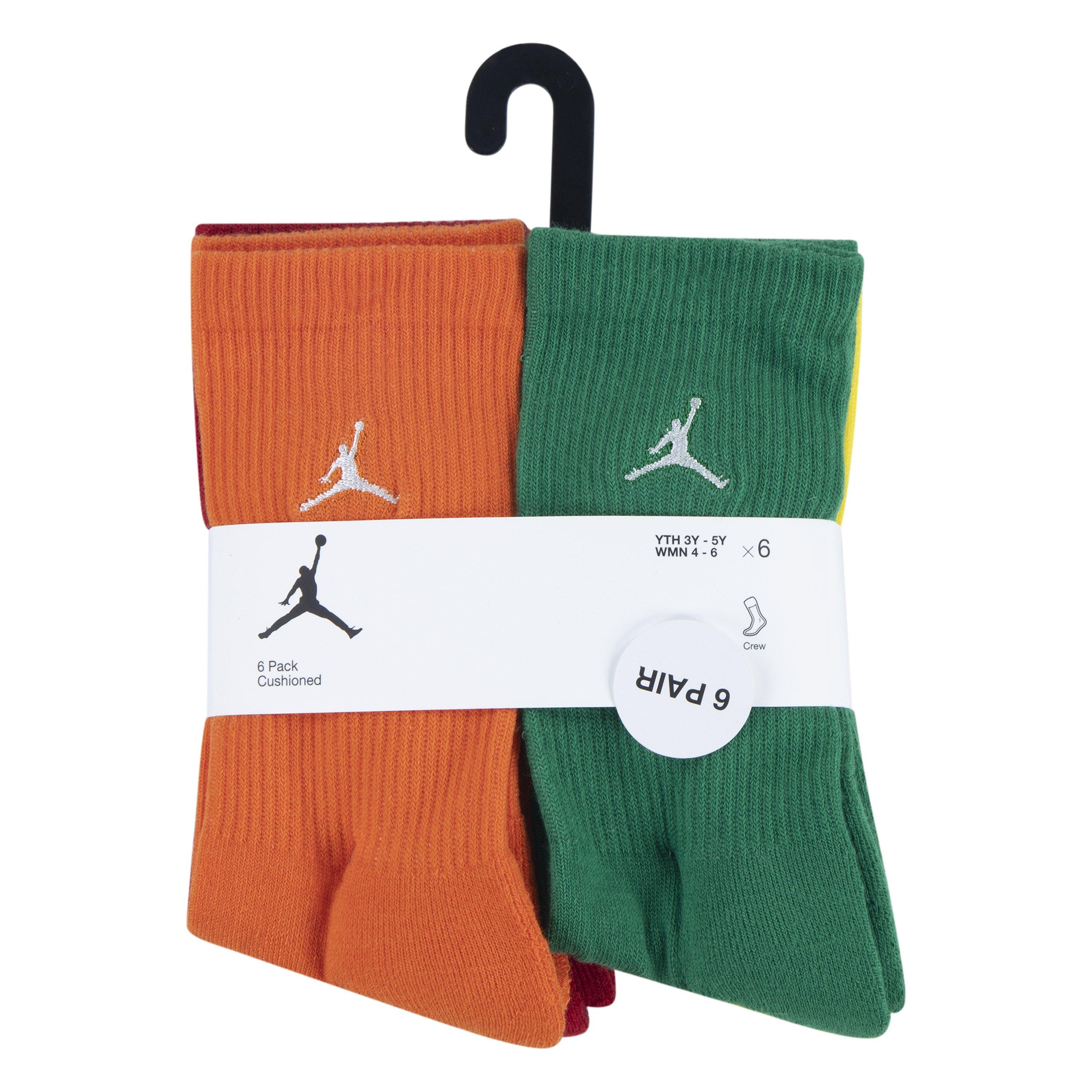 Jordan Retro 6-Pack Youth Multi-Color Crew Socks