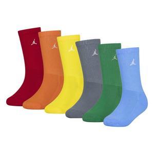 Jordan Youth Retro 6-Pack Crew Socks - Multi/Color