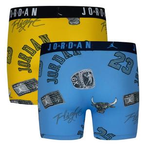 Jordan Big Kids' 2-Pack Printed Boxer Briefs - Blue/Yellow