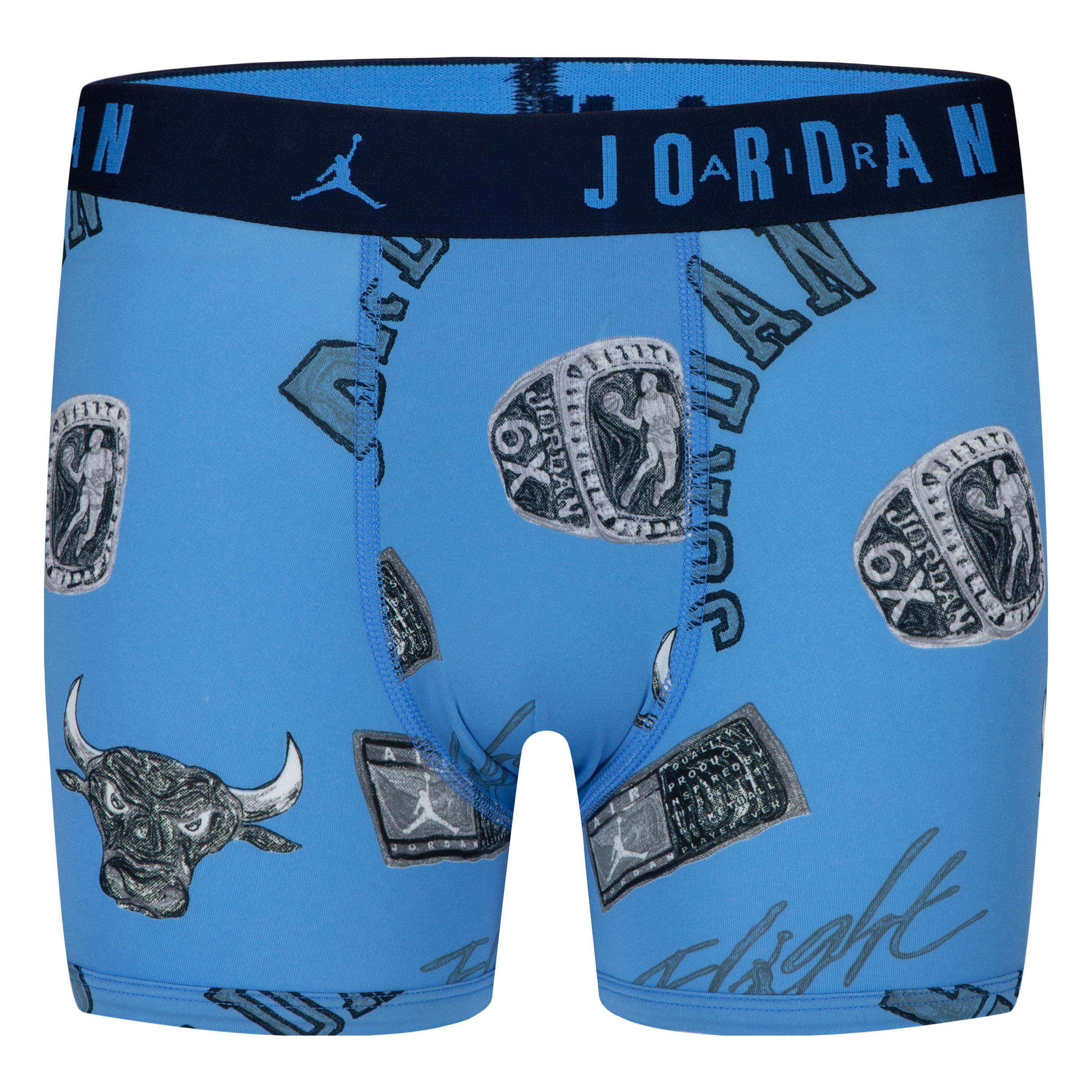 Jordan 2-Pack Printed Big Kids' Blue/Yellow Boxer Briefs