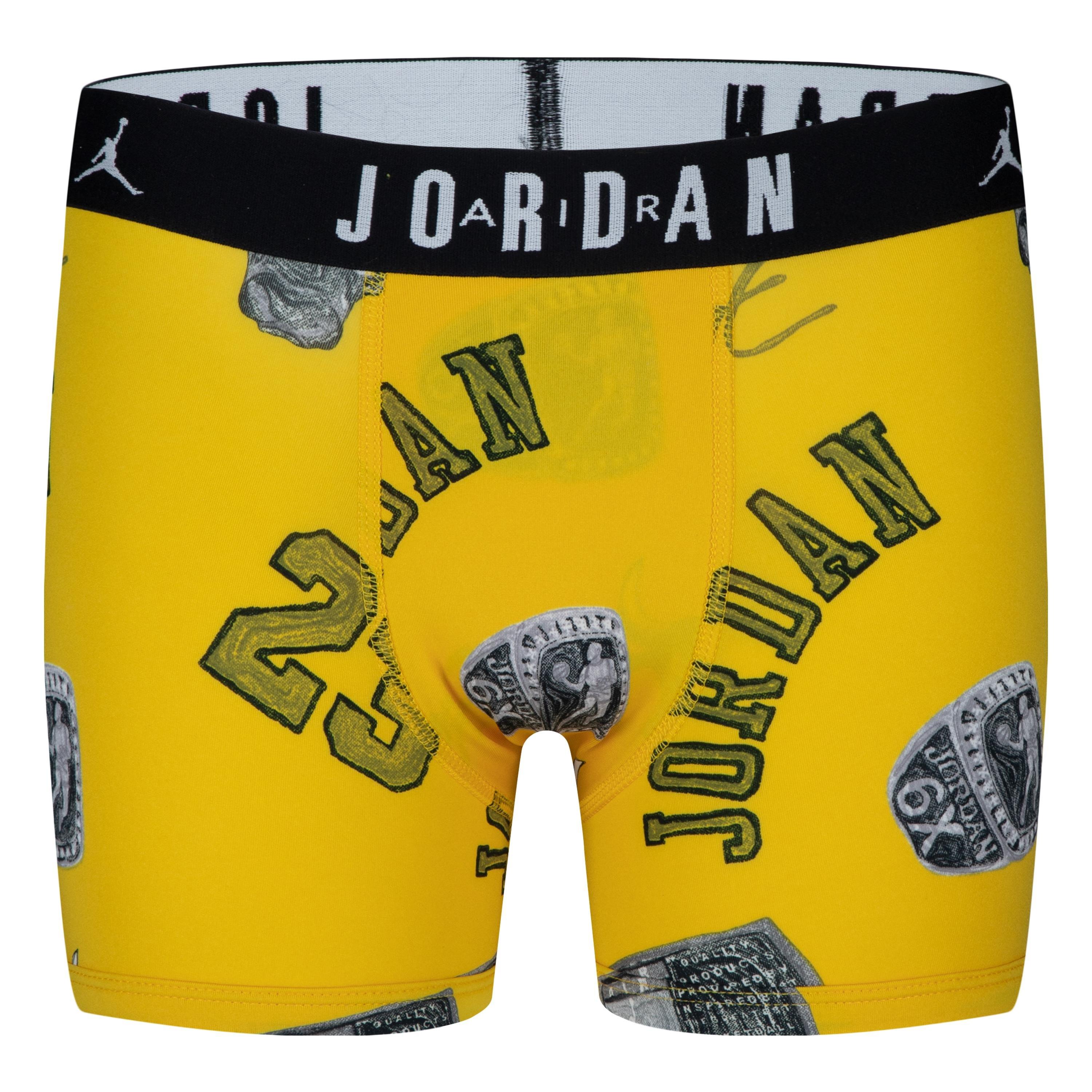 Jordan 2-Pack Printed Big Kids' Blue/Yellow Boxer Briefs