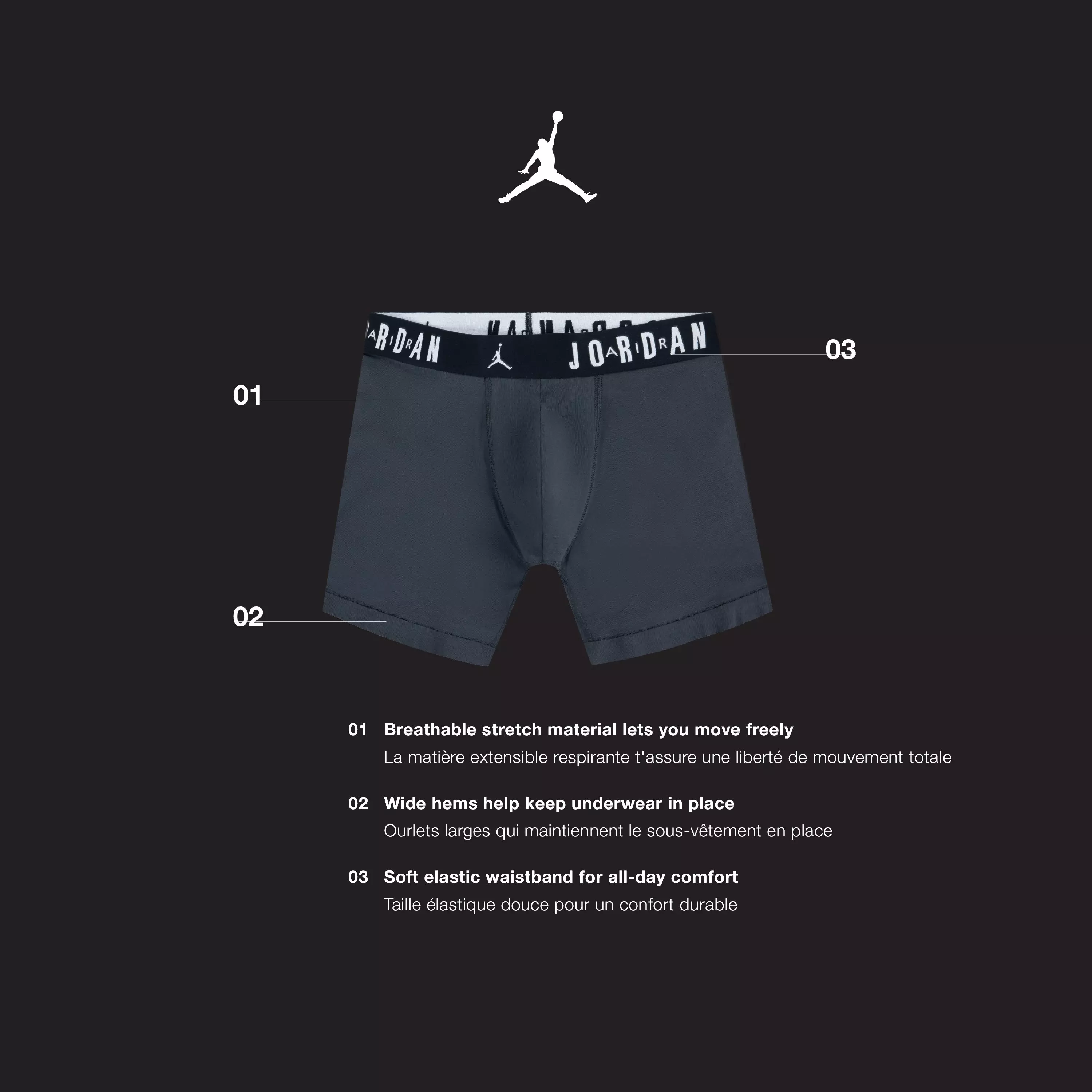 Jordan Big Kids' 2-Pack Printed Boxer Briefs - Blue/Yellow - BLUE/YELLOW