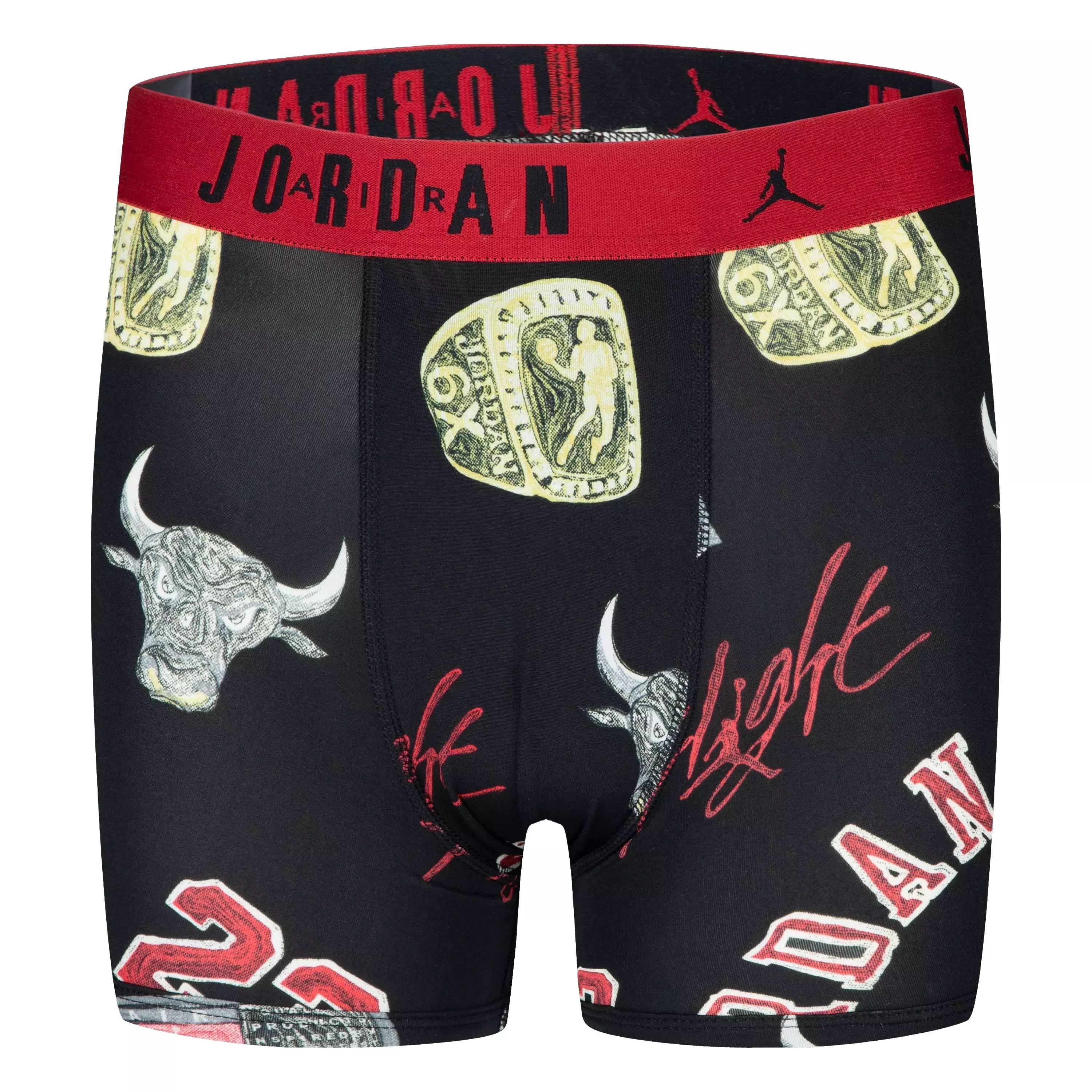 Jordan Big Kids' 2-Pack Printed Boxer Briefs - Black/White - BLACK/WHITE