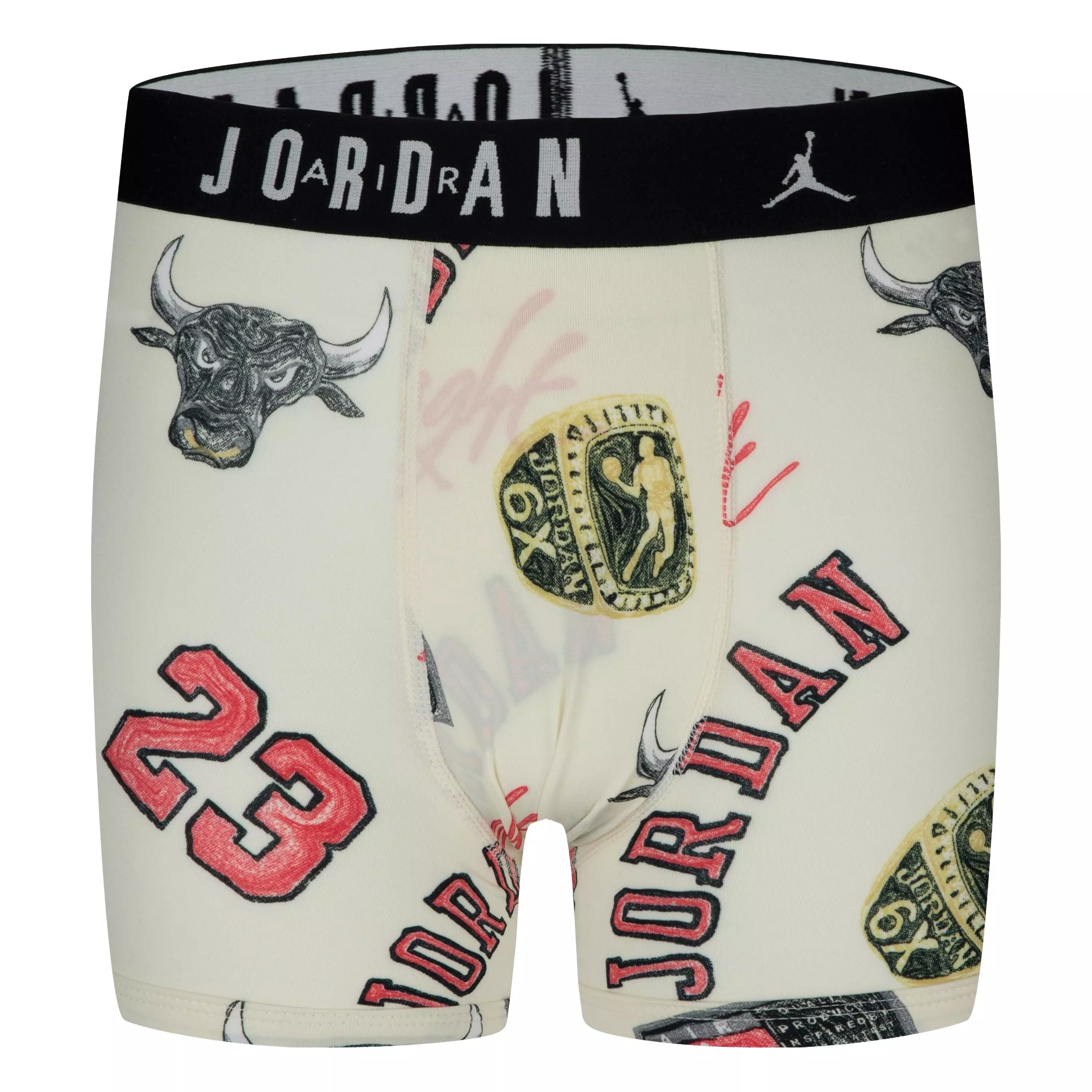 Jordan Big Kids' 2-Pack Printed Boxer Briefs - Black/White - BLACK/WHITE