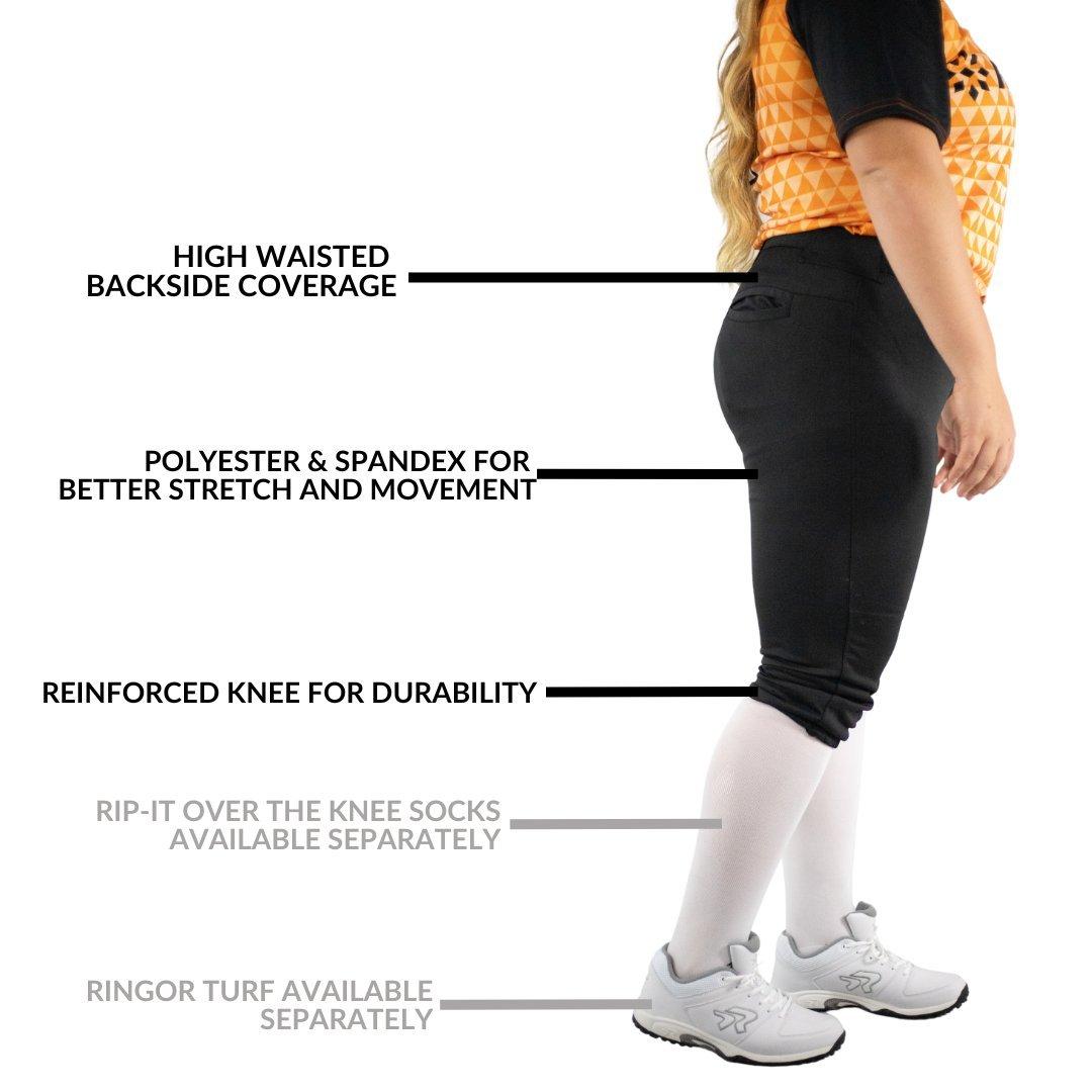 RIP-IT Women's Revolution Curvy Softball Pants - Black - BLACK Thumbnail View 5