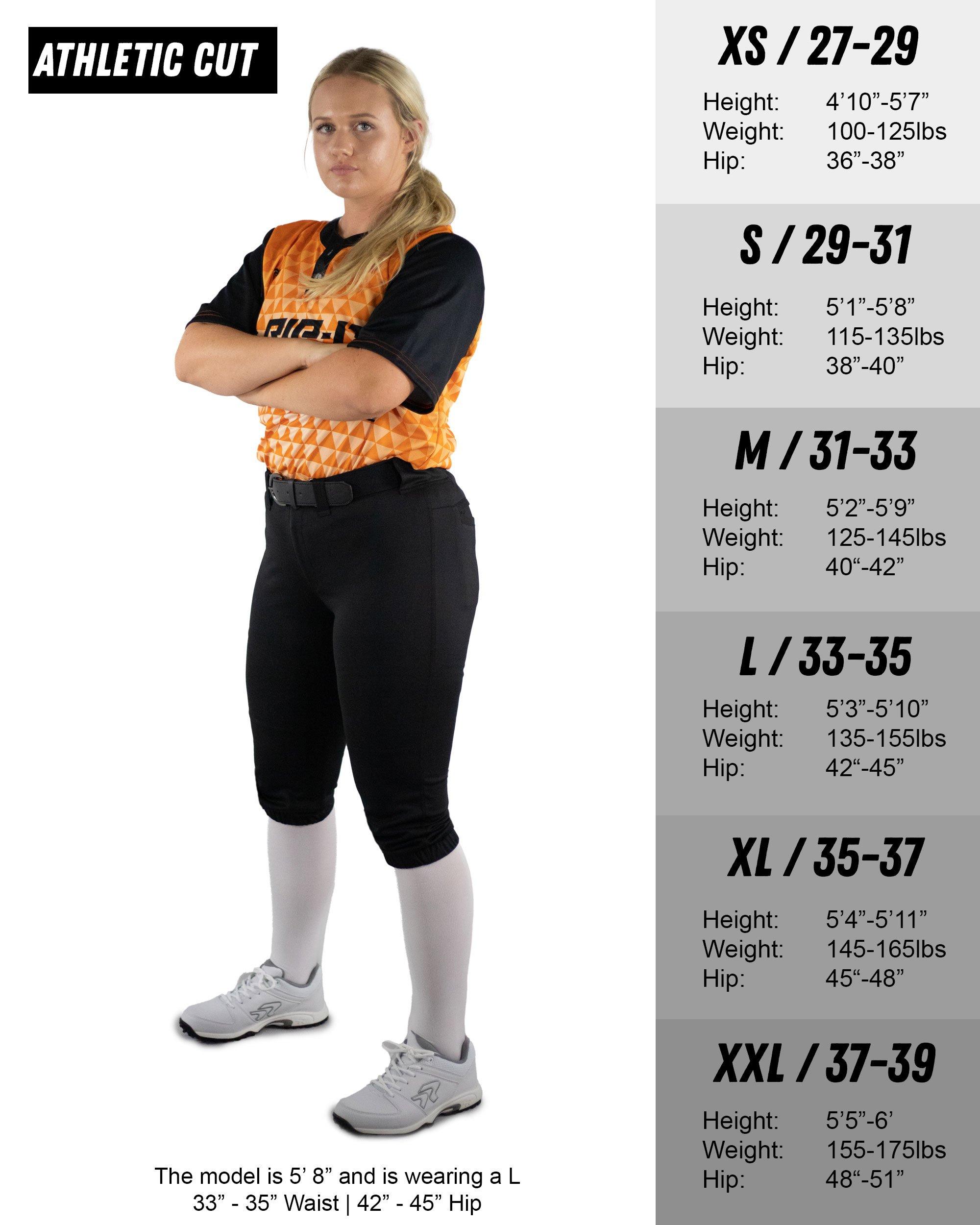 RIP-IT Women's Revolution Softball Pants - Athletic Fit - BLACK Thumbnail View 6