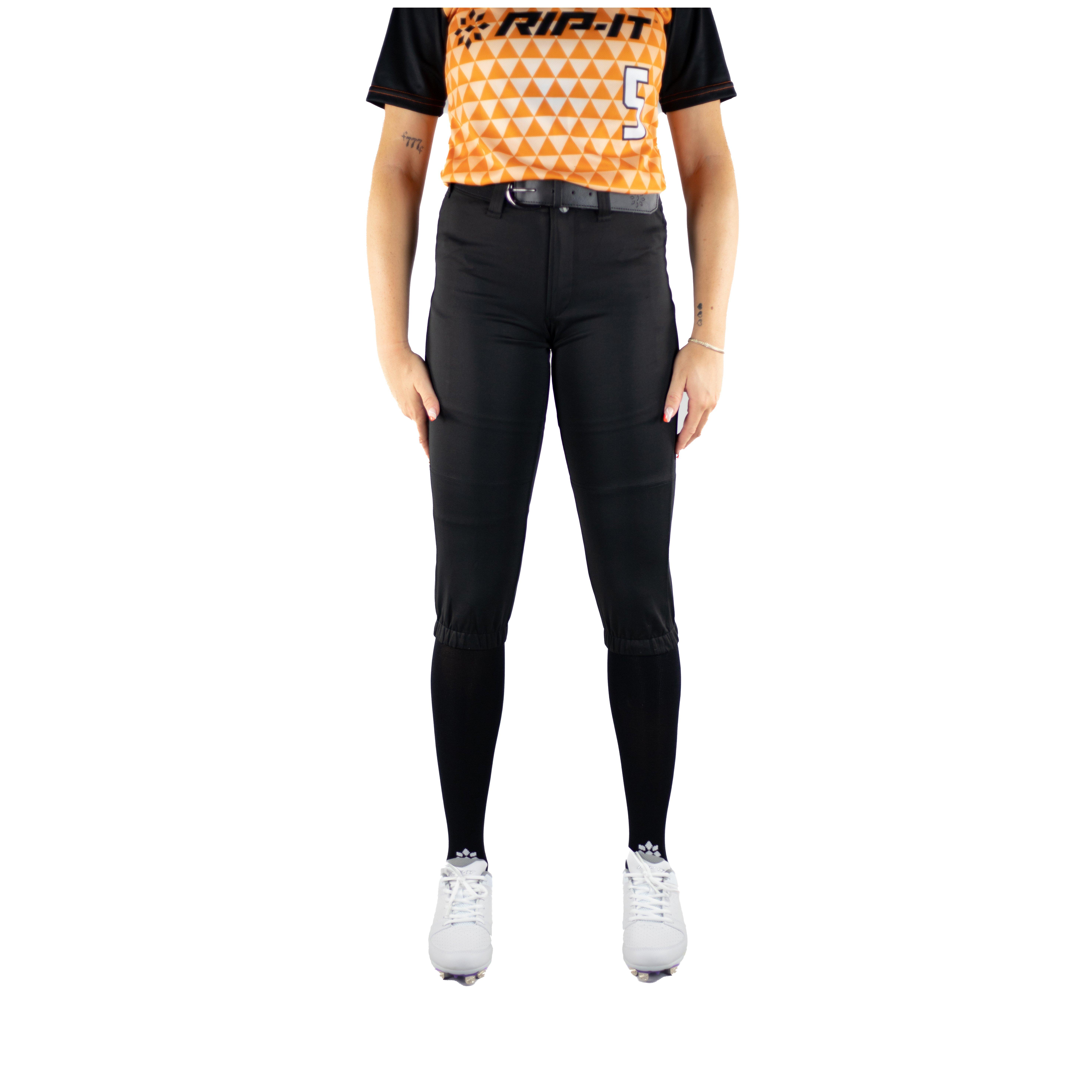 RIP-IT Women's Revolution Straight Softball Pants - Black - BLACK Thumbnail View 1