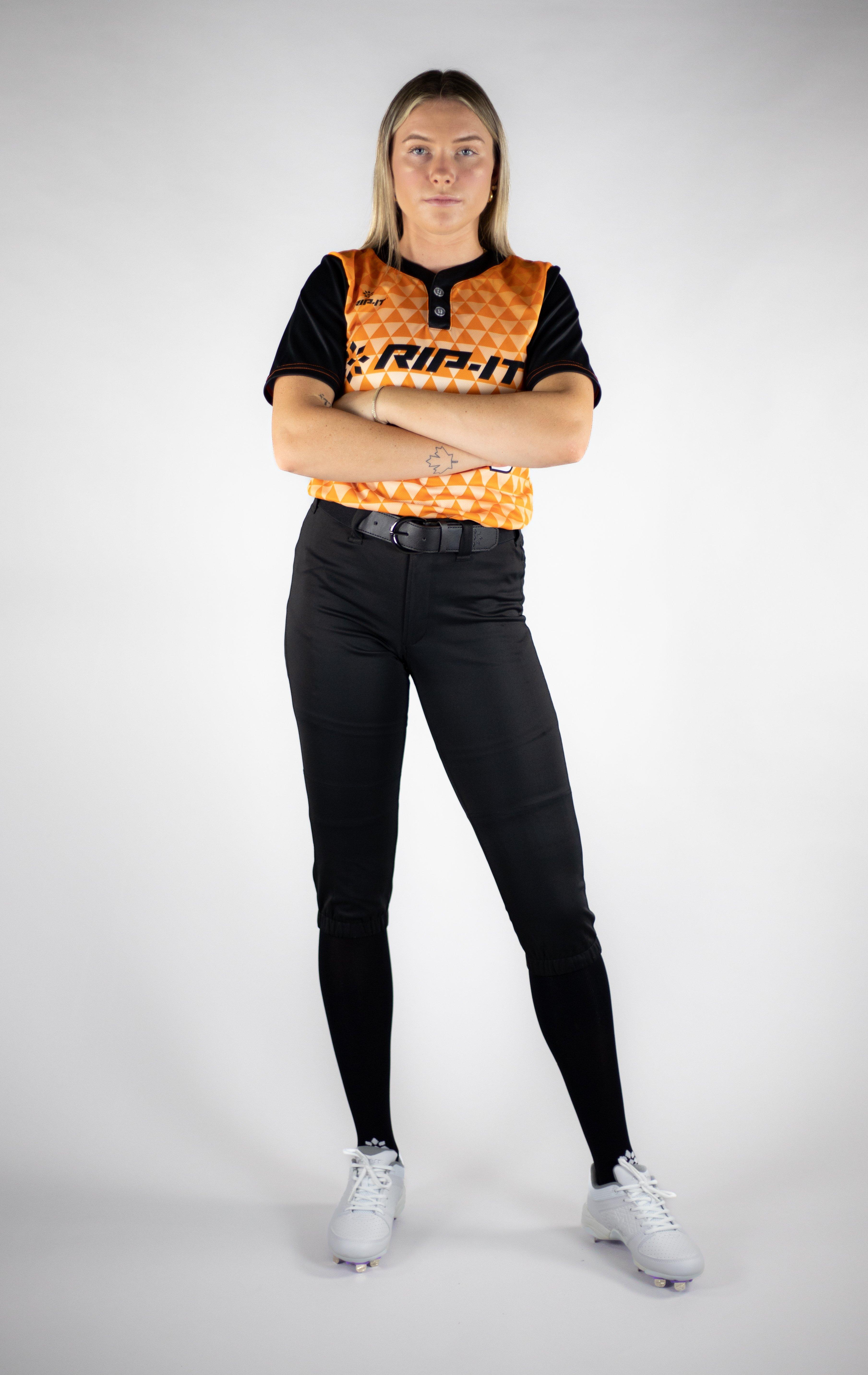 RIP-IT Women's Revolution Straight Softball Pants - Black - BLACK Thumbnail View 4