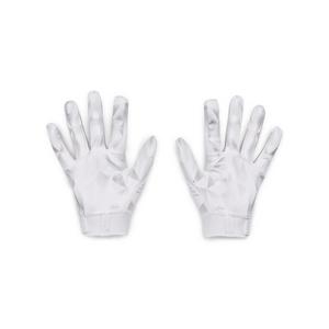 Under Armour F9 Adult Receiver Football Gloves - White/Silver