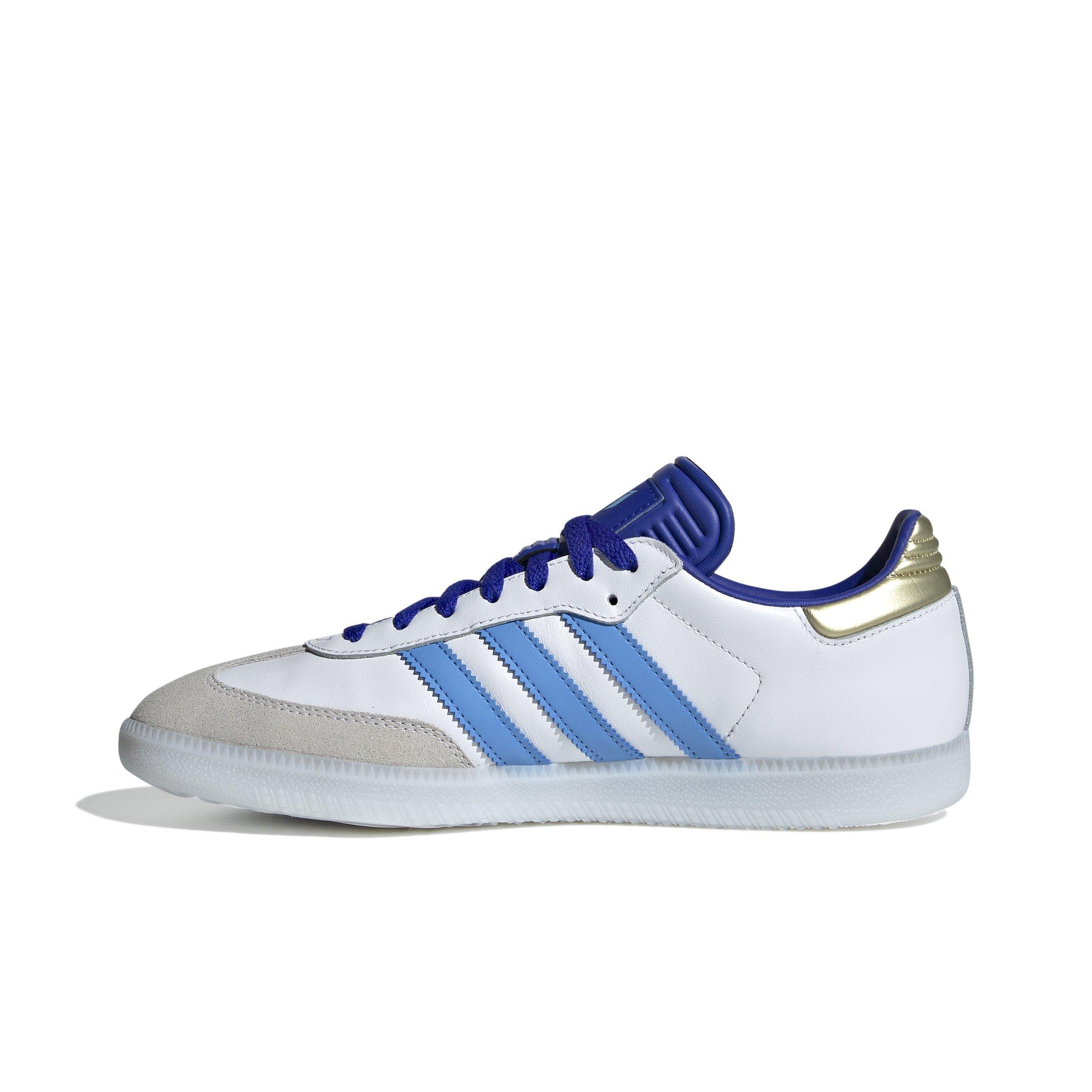 adidas Originals Samba Messi "Ftwr White/Royal" Men's Indoor Soccer Shoe - WHITE/ROYAL Thumbnail View 2