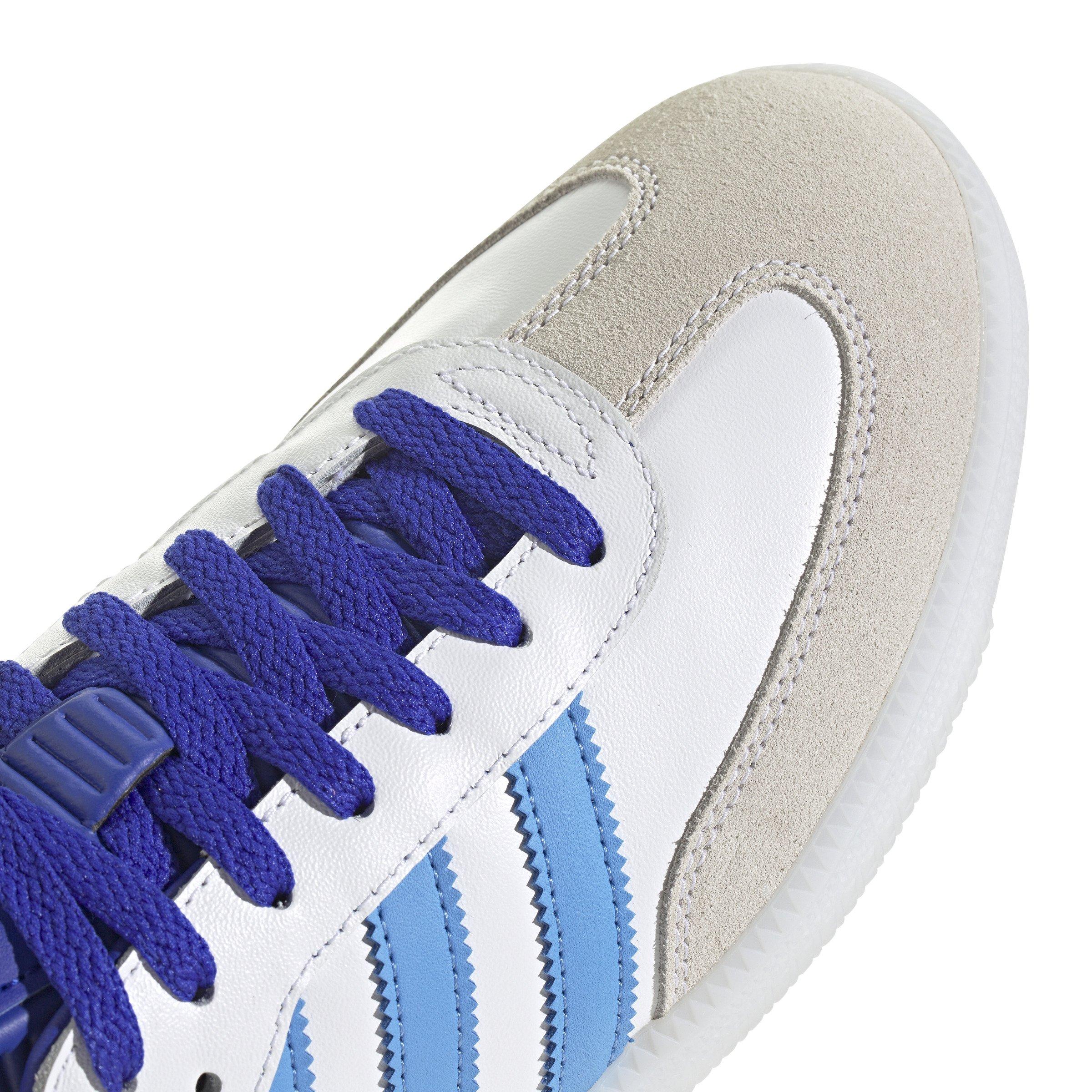 adidas Originals Samba Messi "Ftwr White/Royal" Men's Indoor Soccer Shoe - WHITE/ROYAL Thumbnail View 3