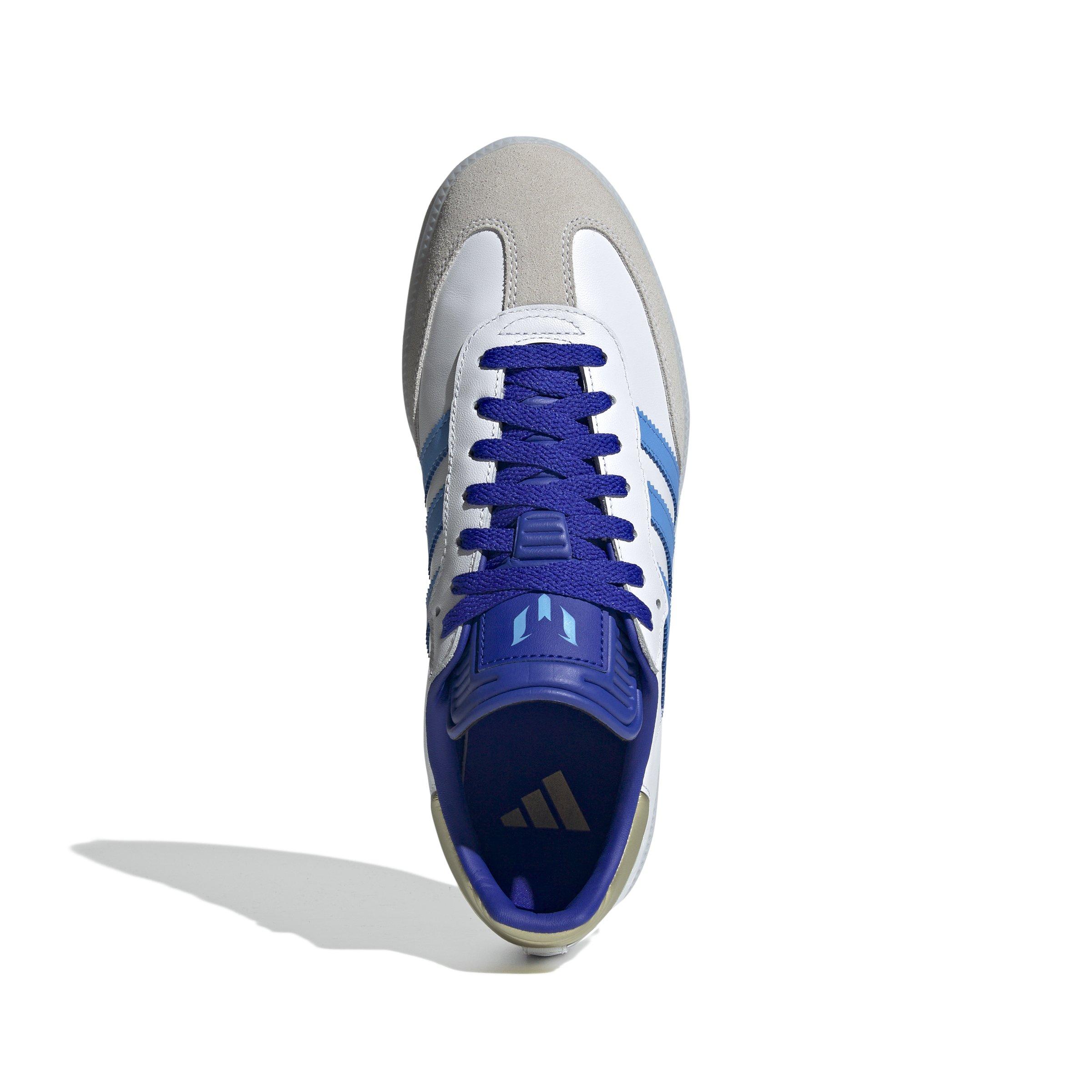 adidas Originals Samba Messi "Ftwr White/Royal" Men's Indoor Soccer Shoe - WHITE/ROYAL Thumbnail View 8