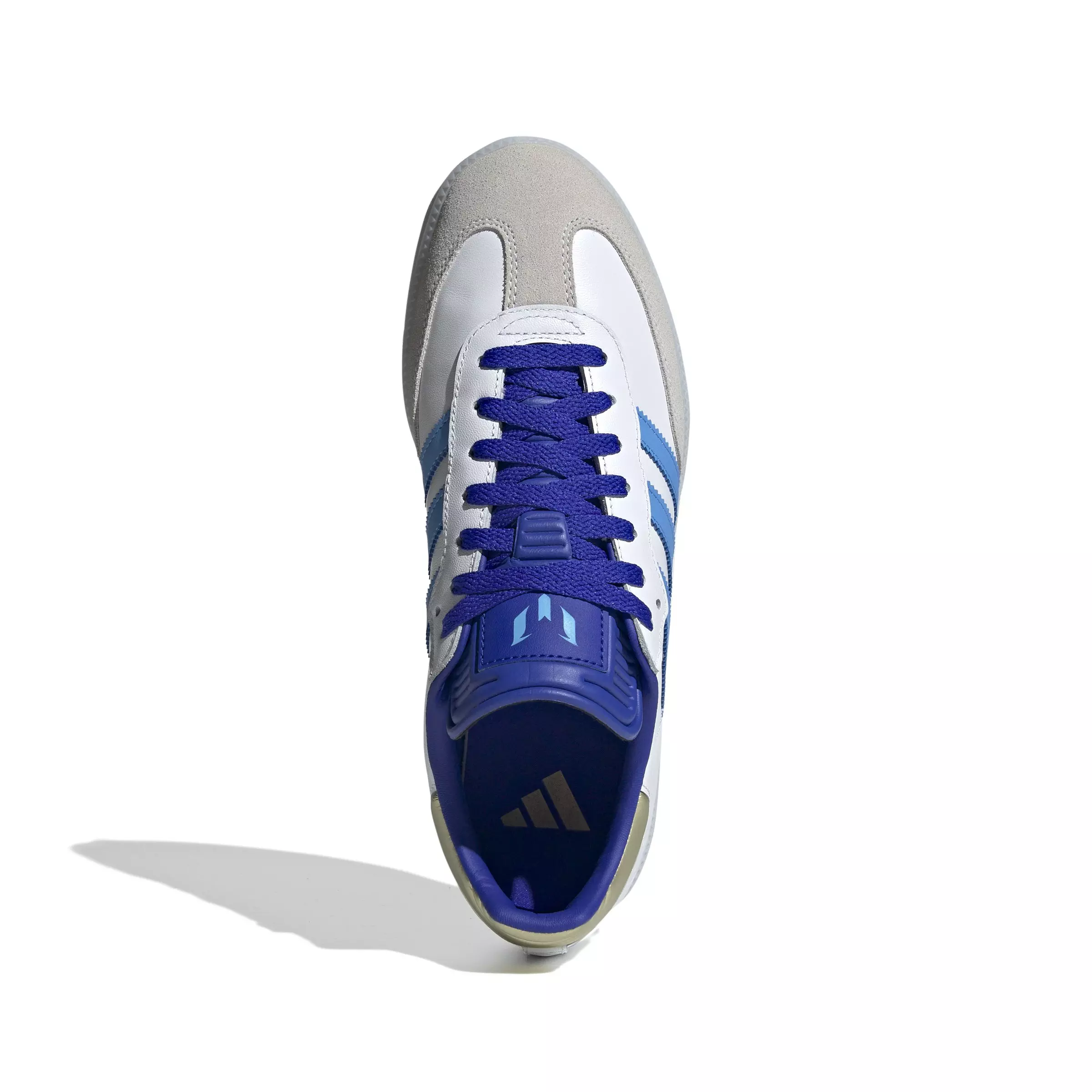 adidas Originals Samba Messi "Ftwr White/Royal" Men's Indoor Soccer Shoe - WHITE/ROYAL