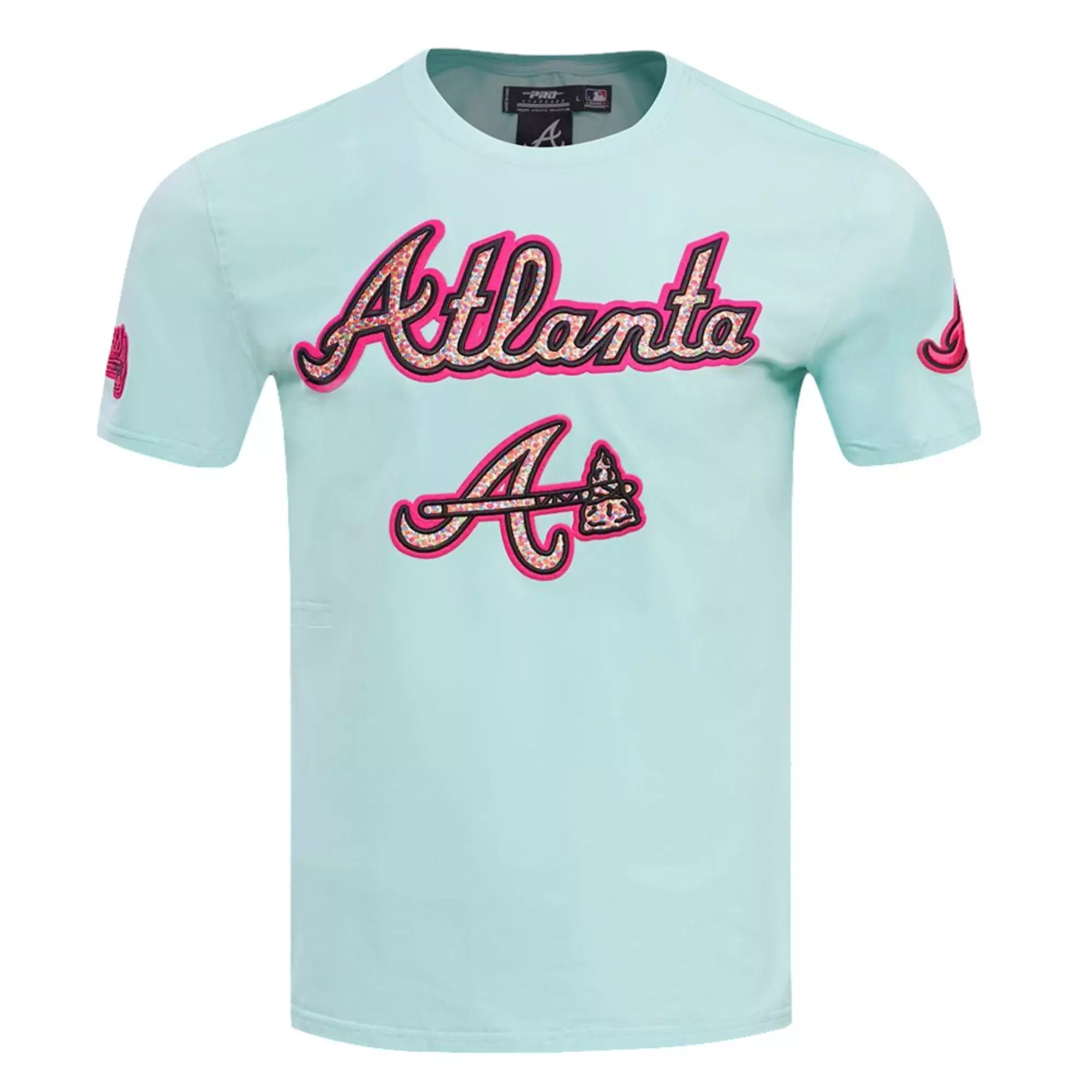 Pro Standard Men's Atlanta Braves MLB Confetti Short Sleeve-Mint - Hibbett