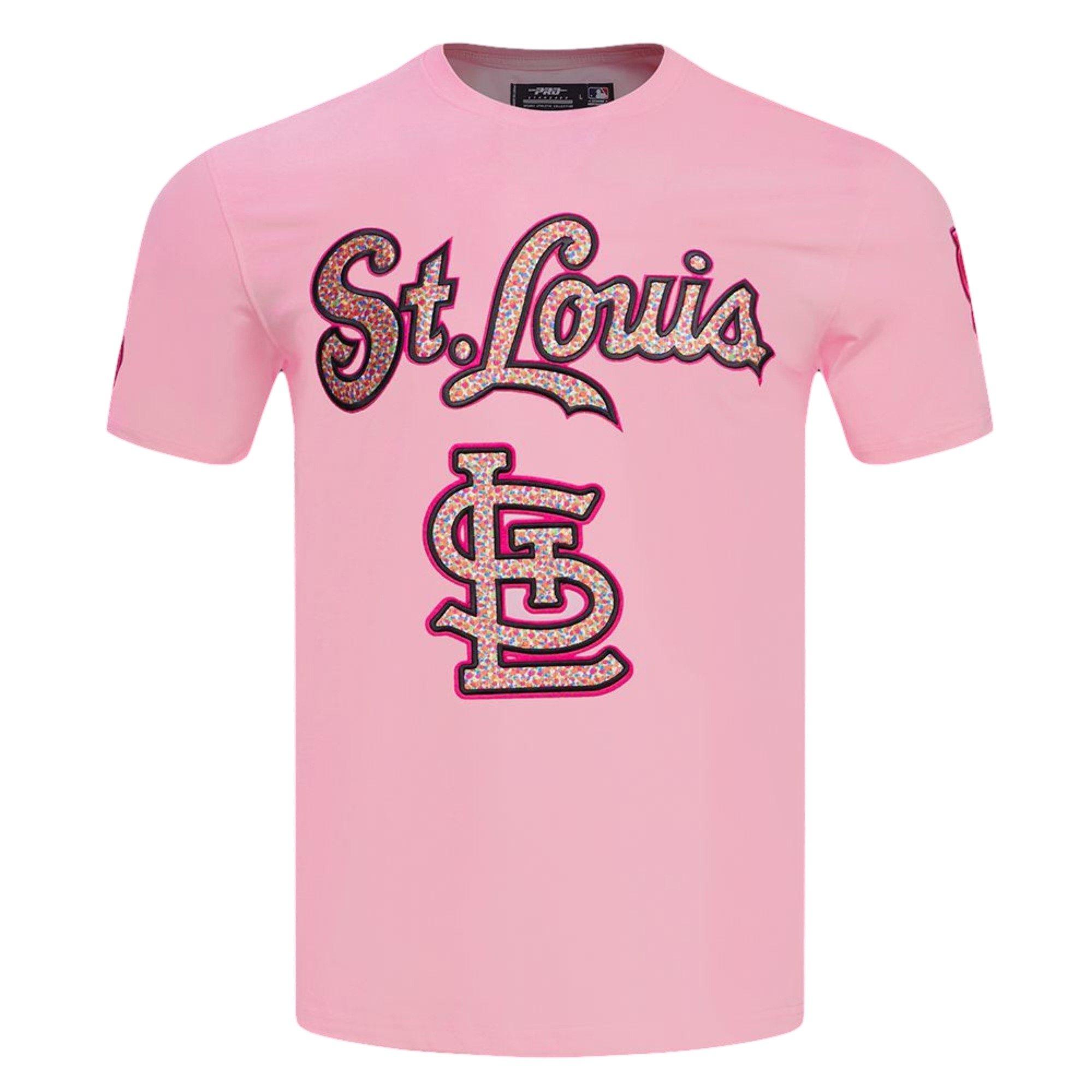Pro Standard Men's St. Louis Cardinals MLB Confetti Short Sleeve Tee-Pink - PINK Thumbnail View 1
