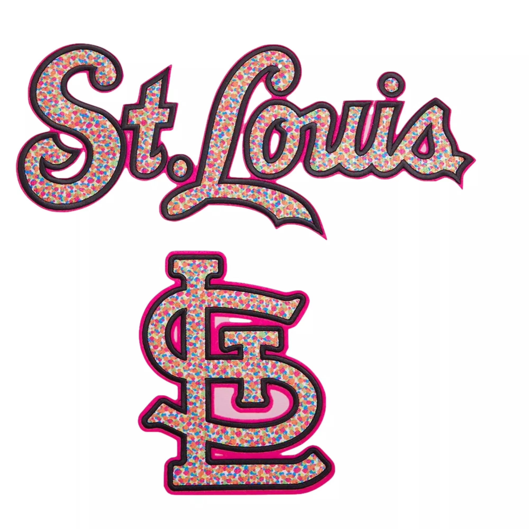 Pro Standard Men's St. Louis Cardinals MLB Confetti Short Sleeve Tee-Pink - PINK